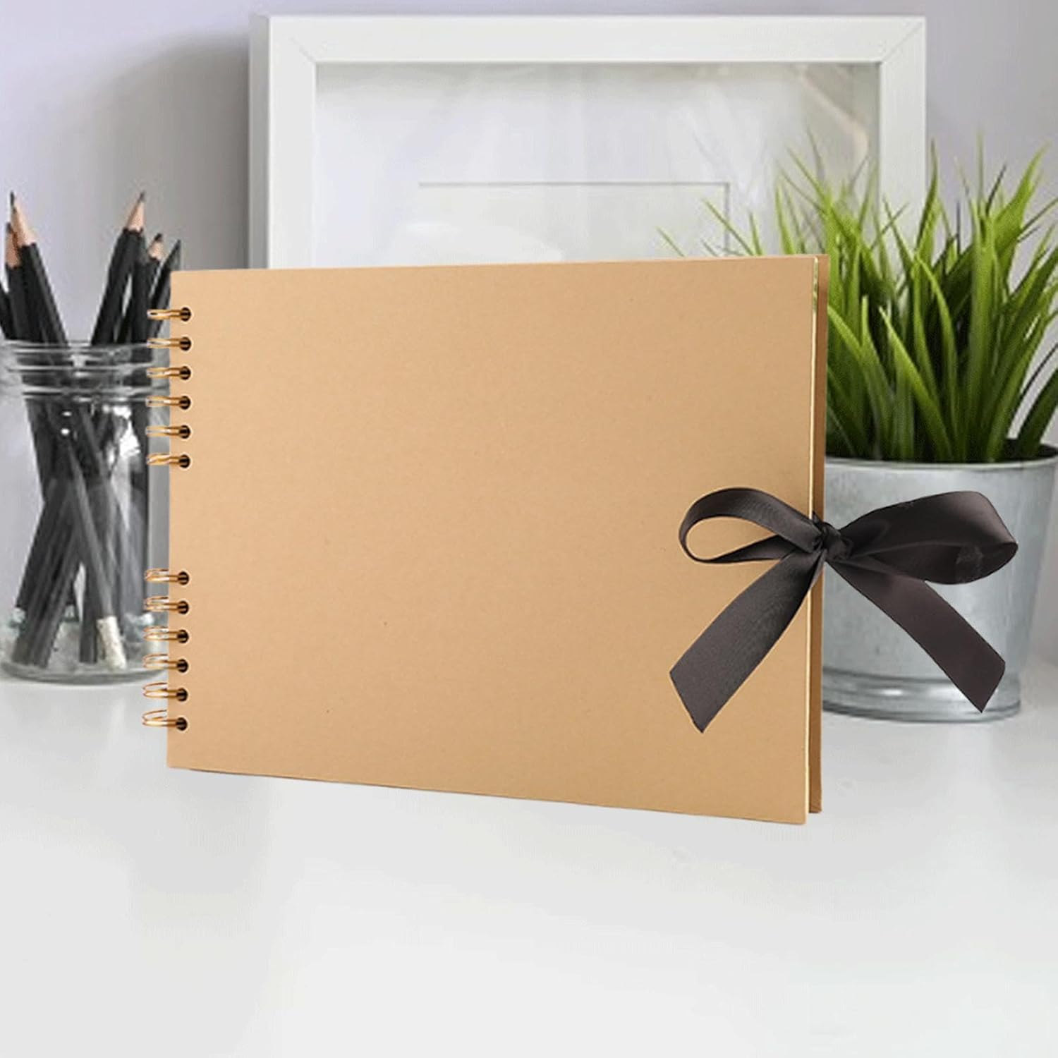 Generic Scrapbook Album Photo Album Creative Craft Projects Unique for Birthday Holiday Traveling Family Wedding, Brown - Brown image number 6