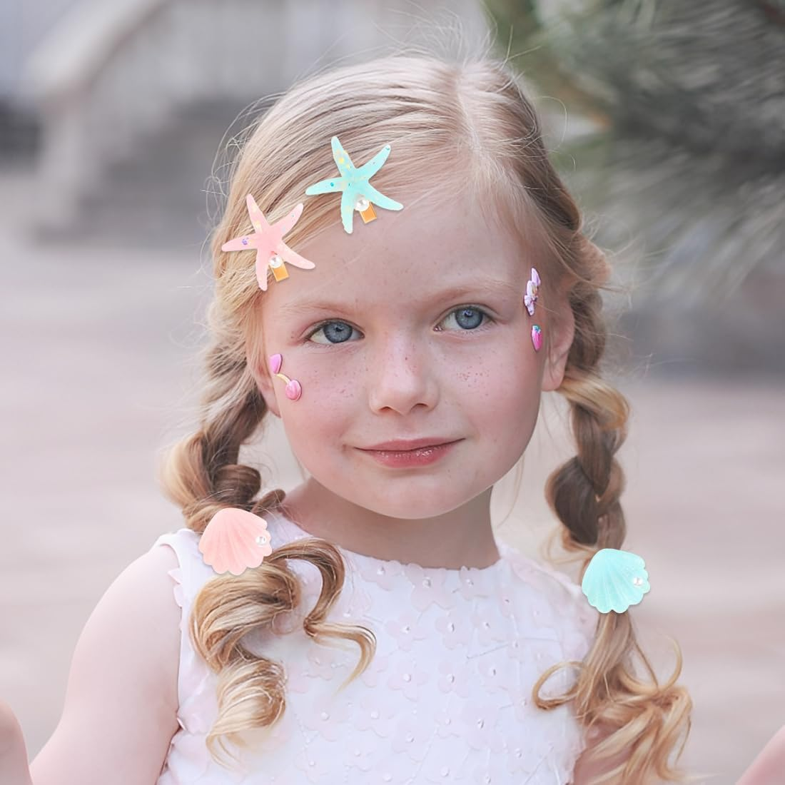 YUZNA Pack of 6 Starfish Hair Clips Shell Hair Pin Hair Clip Starfish Shell Pearl Starfish Hair Clips Shells Hair Accessories Hair Clip Starfish image number 5