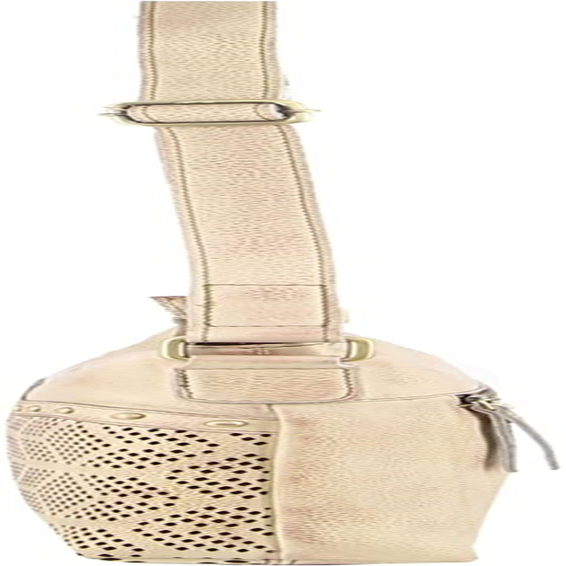 Pierre Cardin Womens Leather Perforated Cross-Body Bag with Stud Detailing - Latte