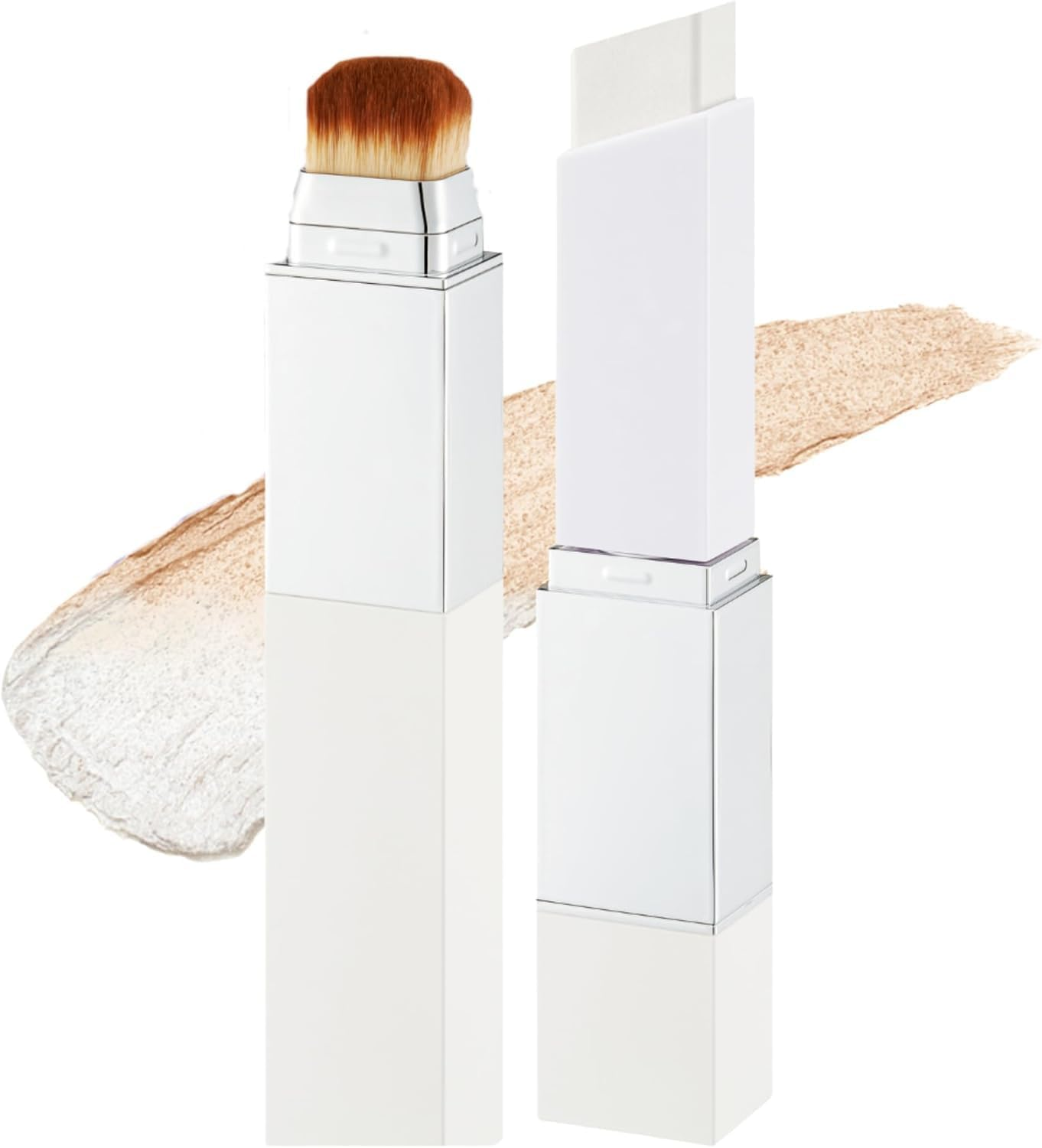 Depehelp Color-Changing Foundation Stick Medium to Full Coverage Dewy Finish Base Makeup, with Detachable Brush, Dewy Finish Base Makeup for Daily & On-The-Go (NATURAL)