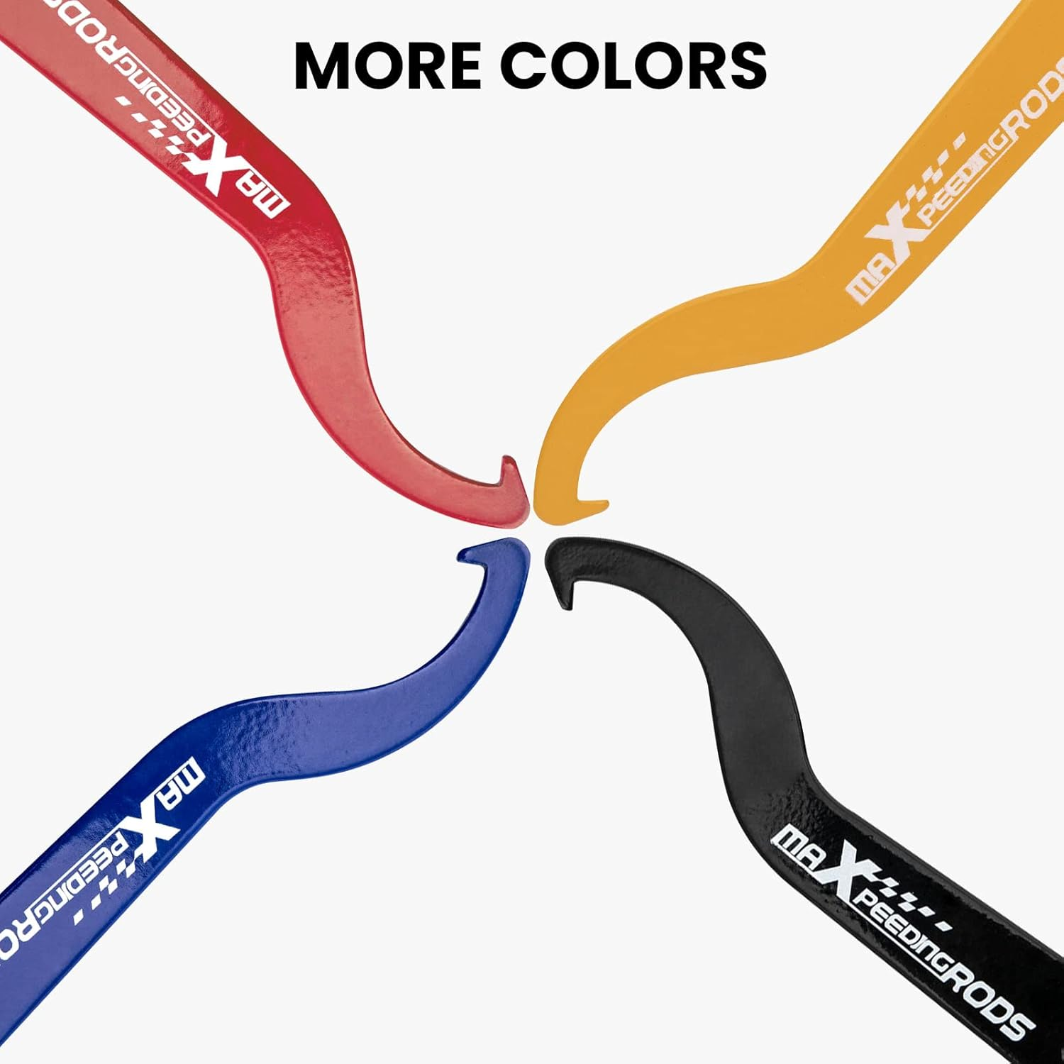 Maxpeedingrods Universal C Spanner Hook Wrench Set Coilover Spring Adjustment Tool Steel Spanner Wrench, Yellow, 2Pcs