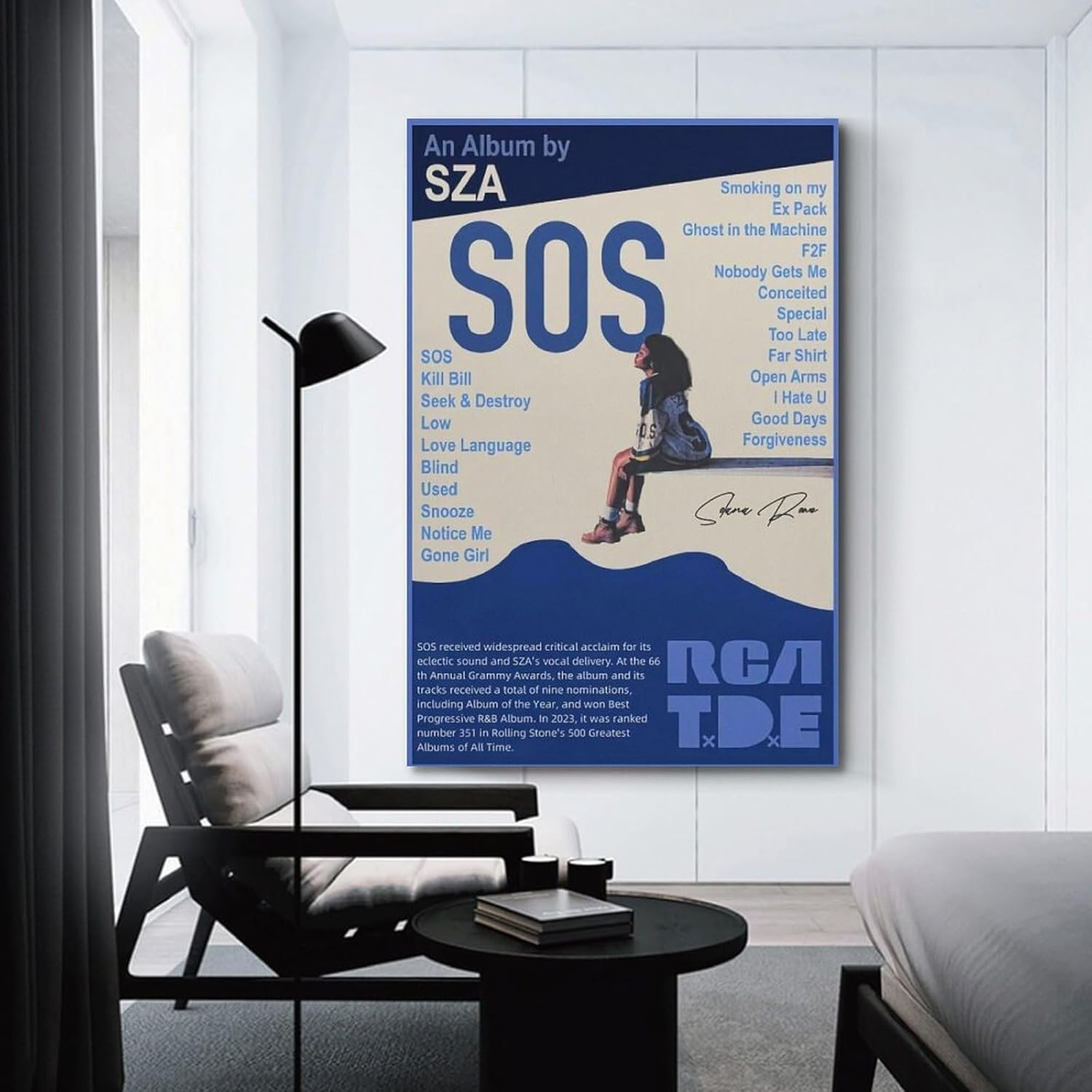 Music Sza Canvas Poster Poster Canvas Painting Wall Art Picture Home Decor Print for Bedroom Living Room Dorm Study Bar Office 12X18Inch(30X45Cm) image number 2