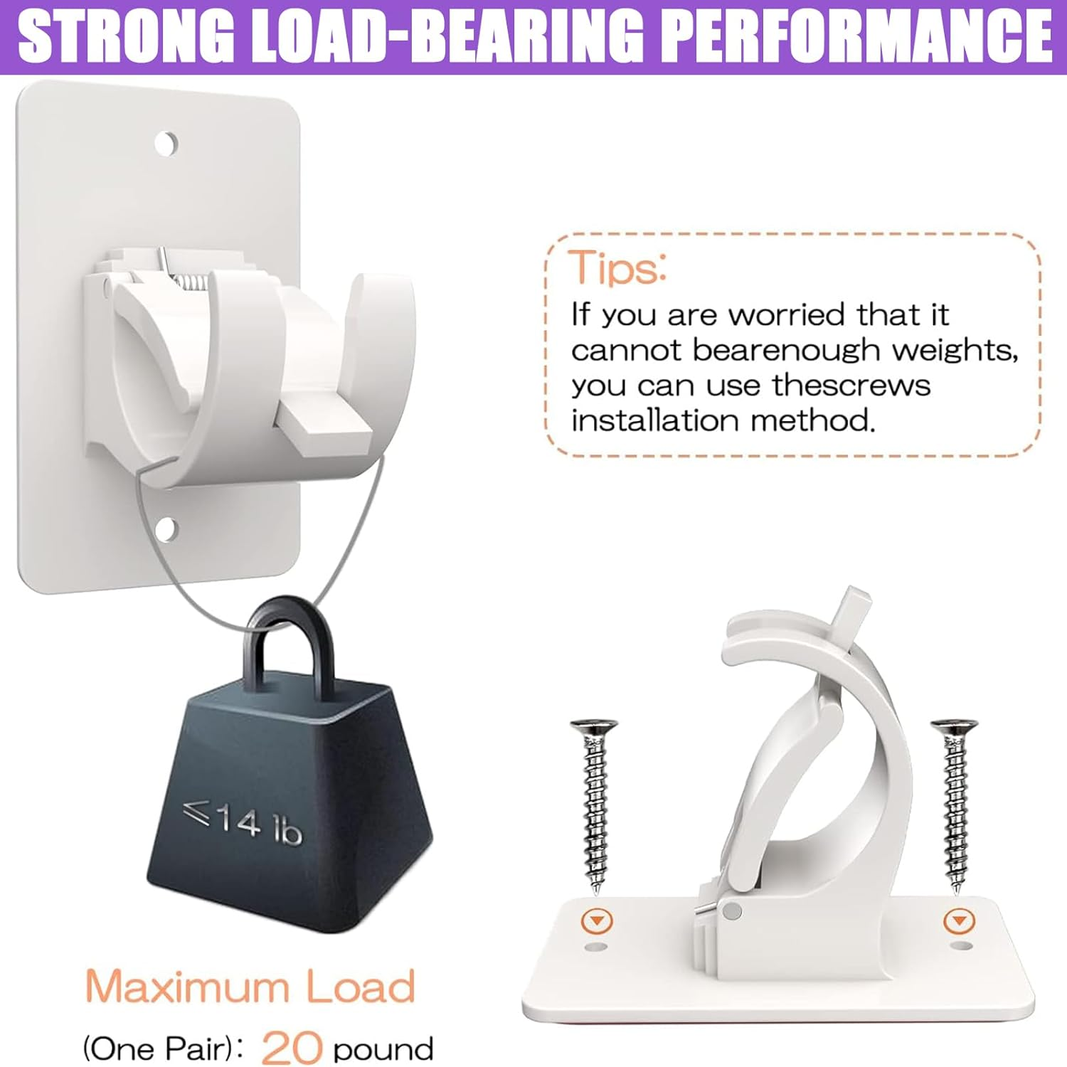 Self-Adhesive Curtain Hooks , Curtain Rod Required, Adjustable Plastic Holders for Rods, with Ceiling Curtain Track image number 2