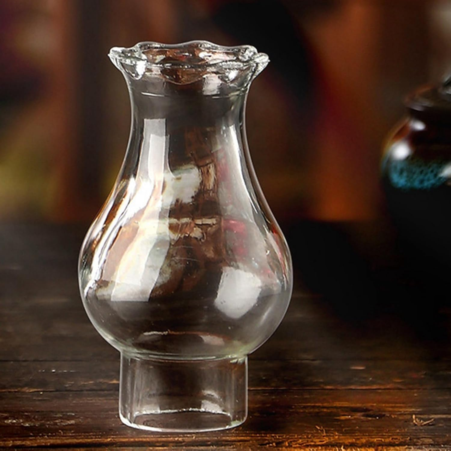 Clear Lamp Lantern,Oil Lamp Glass for Tabletop Decor, 2PCS Chamber Oil Lamp Home Lighting image number 1