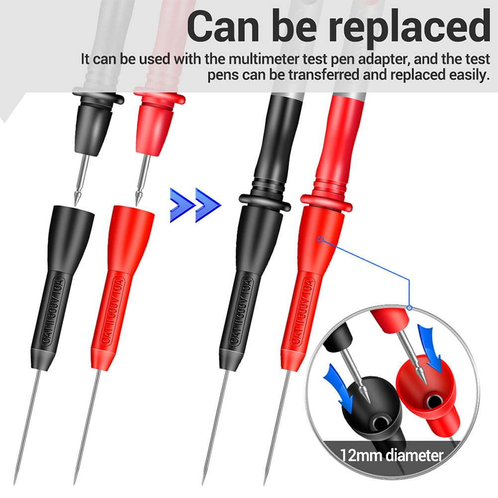 Angoily 2 Pairs Multimeter Back Probe Kit Probe for Car Test Probes and Leads Piecing Kit Probe for Automotive Nickel-Plated Brass Tool 10A image number 2