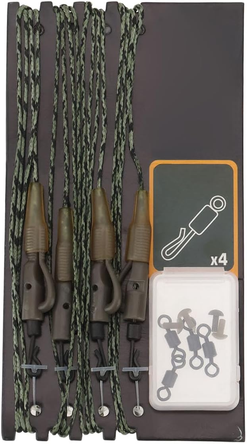 Be in Your Mind 4Pcs Lead Clip Leaders Anti-Bottom Fishing Bait Connection Fast Sinking Carp Connection for Coarse Freshwater Fishing 100Cm