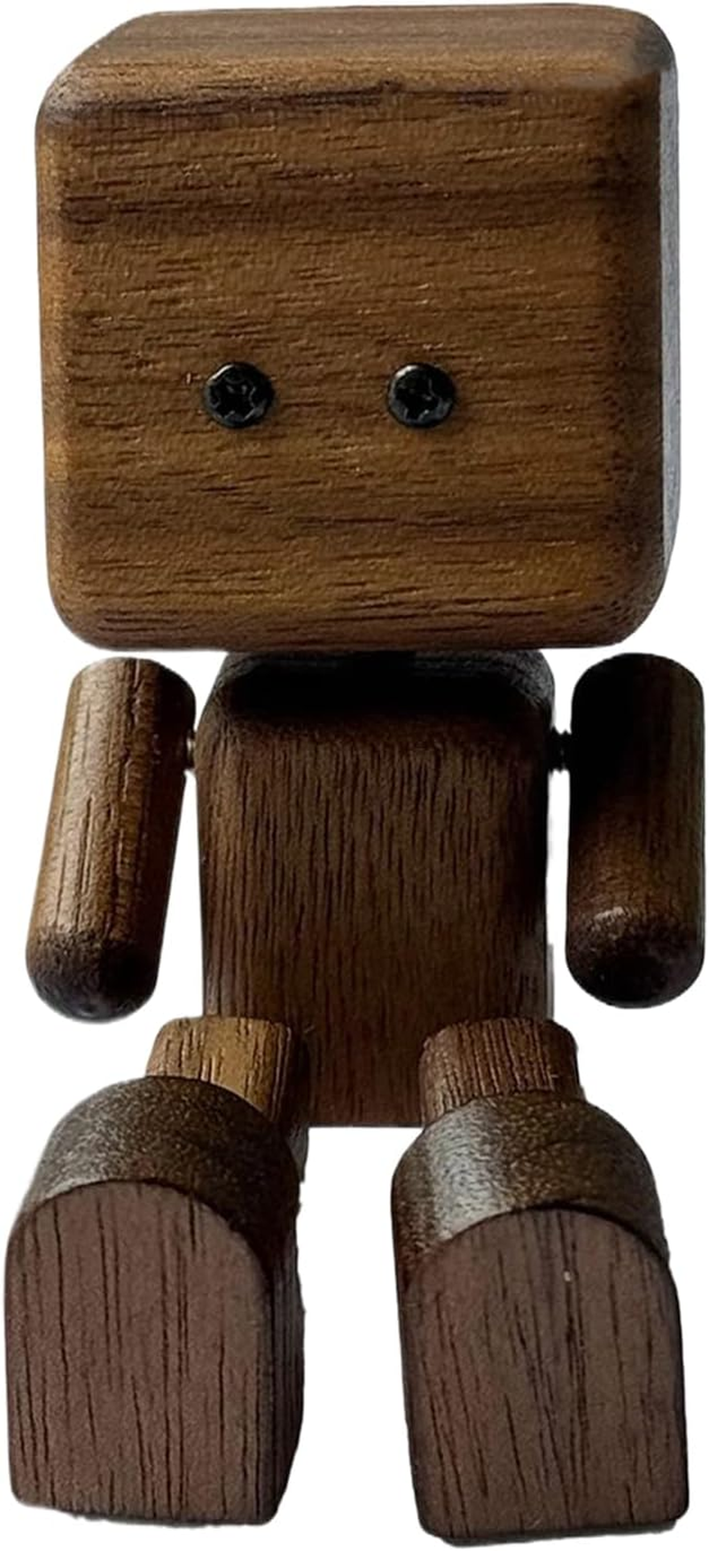 Wooden Shaking Man Figurine Car Ornament,Shaking Leg Car Decor,Wood Man Dashboard Bobble Figure,Handmade Magnetic Shake Feet Doll for Women Men Dad Father Husband Mother Friend