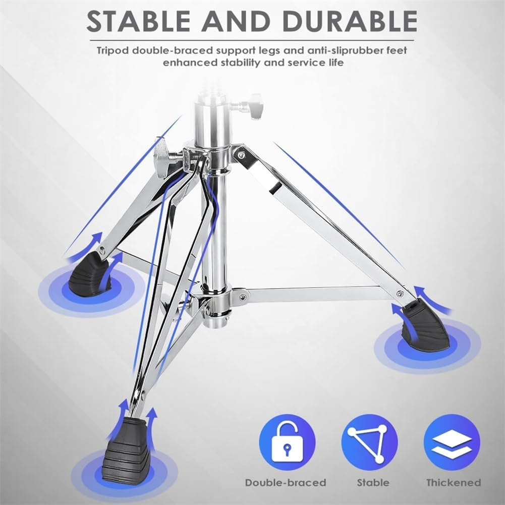 Drum Throne Drum Stool, Adjustable Height Padded Seat with Drum Sticks Anti-Slip Feet Drum Chair for Adults Kids Drummers image number 3