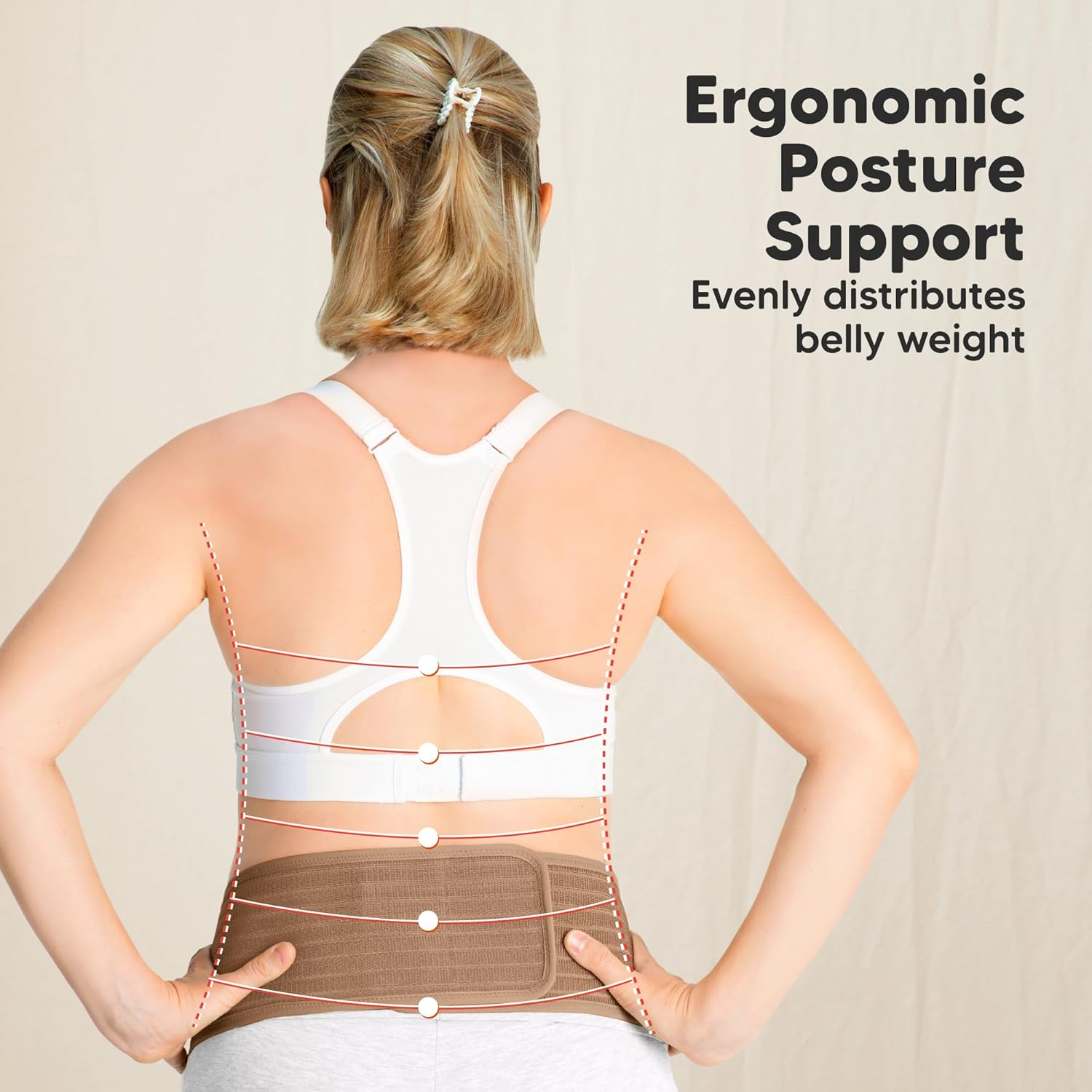 Maternity Belly Band for Pregnancy - Soft & Breathable Pregnancy Belly Support Belt - Pelvic Support Bands - Tummy Band Sling for Pants - Pregnancy Back Brace (Warm Tan, XL)