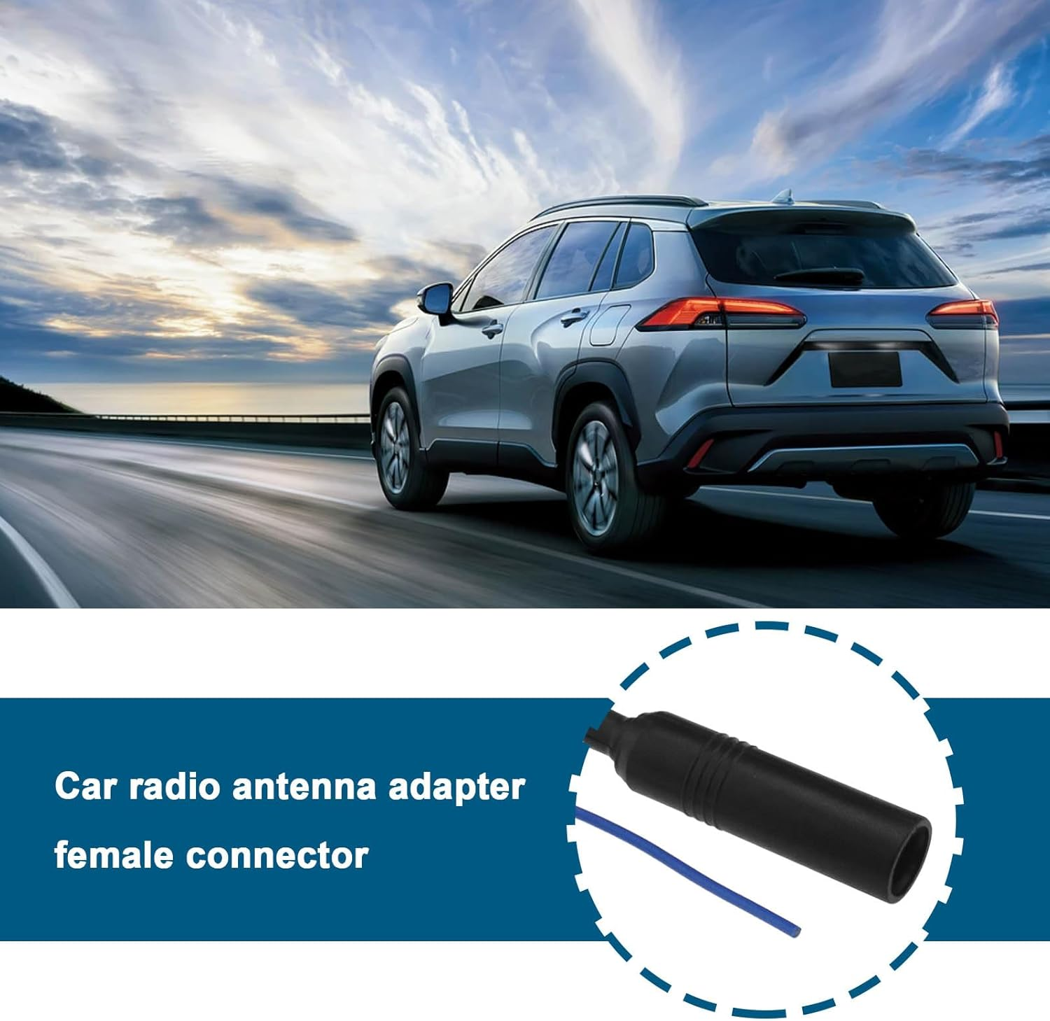 VGOL Radio Antenna Adapter Female Plug Stereo Radio Antenna Adapter Wire Harness Replacement Compatible with Toyota 4 Runner 2010-2016 Avalon 2013-2016