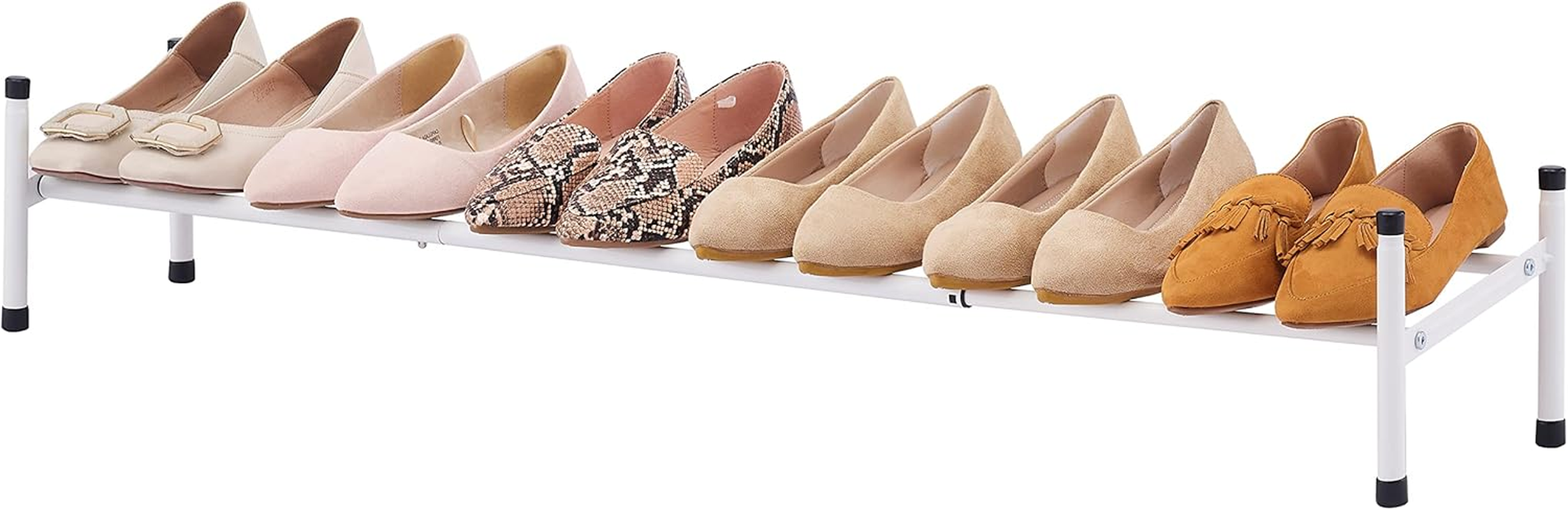 Tajsoon Expandable Shoe Rack for Closet 3 Tier, 28&ldquo;-41&ldquo;Adjustable & Stackable Shoe Shelf Storage, Metal Shoe Rack Organizer for Front Door Entrance, Closet, Garage, Entryway, White