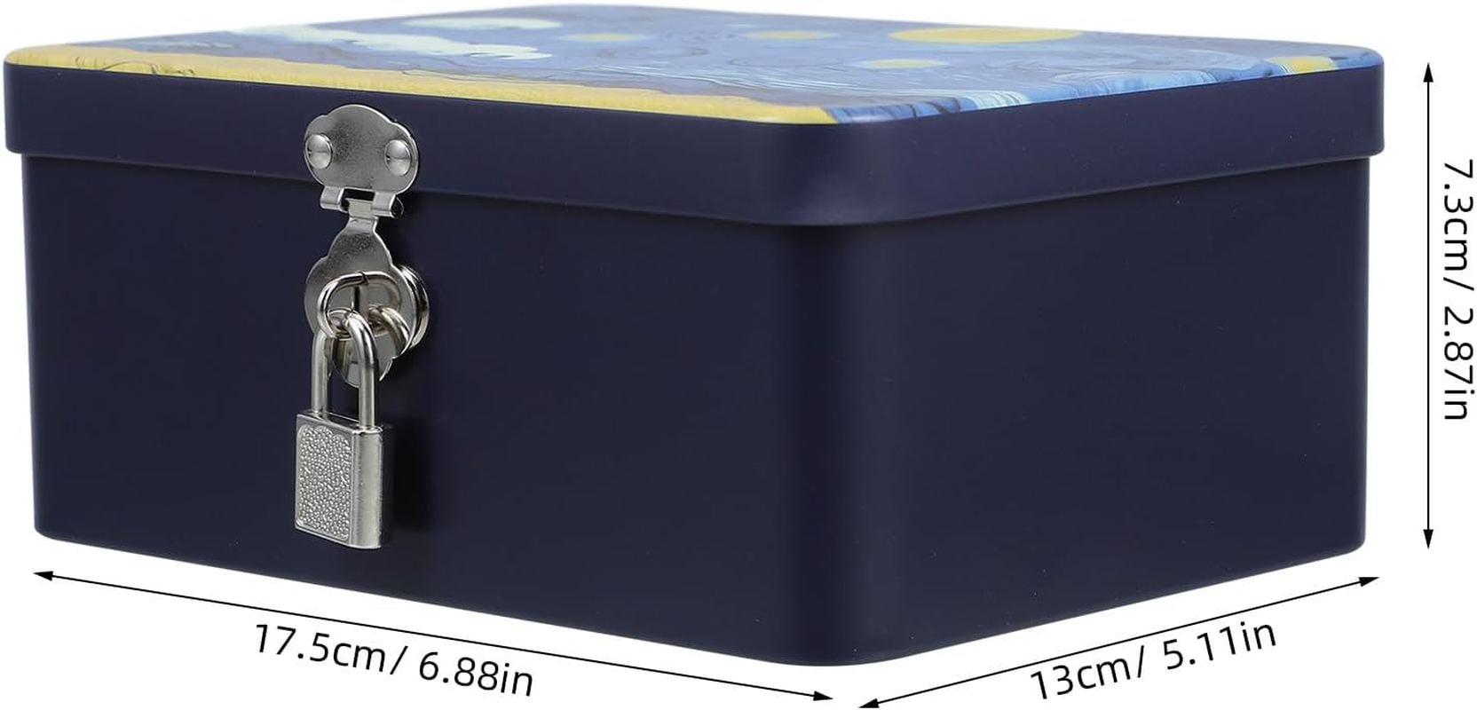 CTIRCHIU Airtight Metal Cookie Tin with Lock, Medium Celestial Storage Box, Vintage Kitchen Canister for Candy and Biscuit Organization image number 2