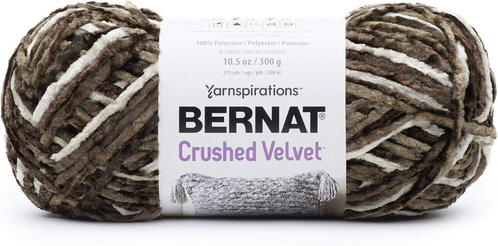 Bernat Crushed Velvet Yarn, Taupe