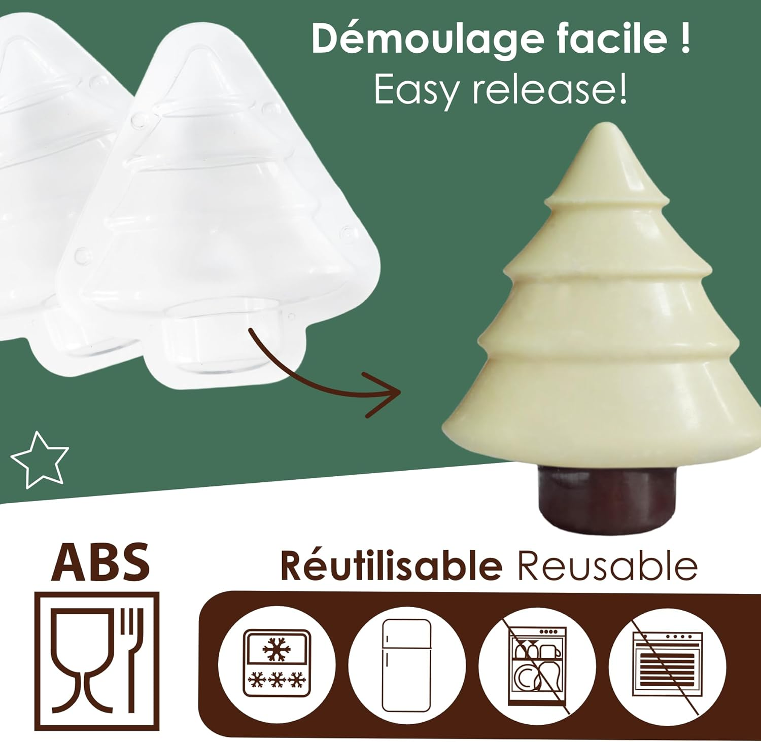 Scrapcooking 6760 Rigid Chocolate Mould 3D Chocolate Mould for Making Christmas Trees from Chocolate - Baking and Baking Accessories image number 3