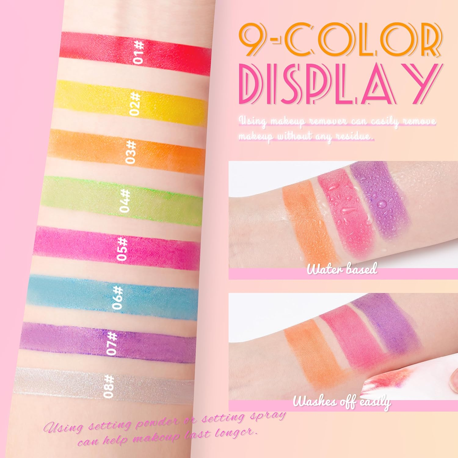 YBUETE Green Face Body Paint Stick, Cream Shimmer Face Body Painting Kit for Halloween Skeleton Skull Clown Cosplay Makeup, Full Coverage Foundation Painting for Prom Party SFX - Blue image number 2