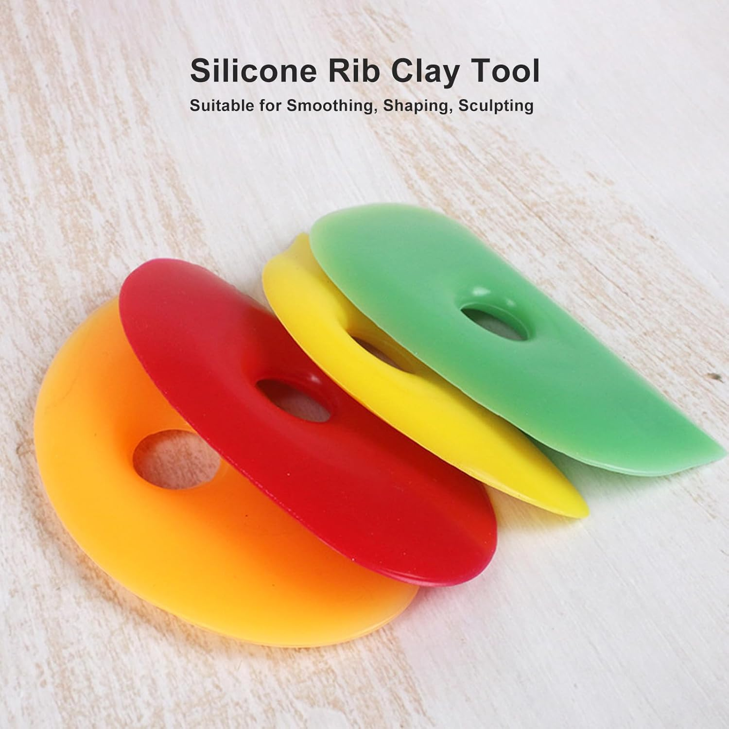 4 Colors Silicone Rib, Compact Size Lightweight Clay Shaping Tools Soft Rib for Pottery Ceramic Crafting Suitable for Sculpting Smoothing Shaping image number 6