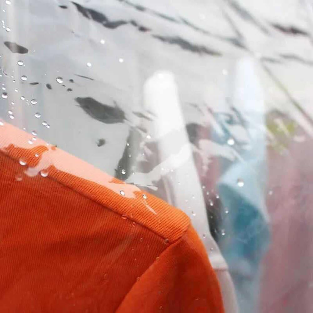 Ruibo Clear Garment Rack Cover for Clothes Rack Cover with 2 Durable Zipper/Clothing Waterproof, Dustproof Protector, PEVA, Clear, L/71X20X60 Inch