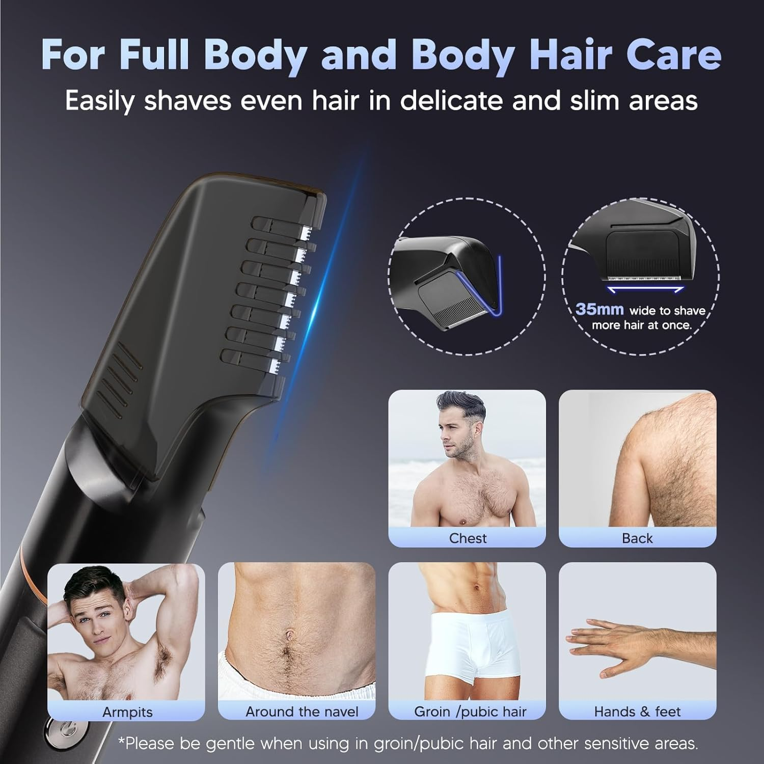 Body Trimmer for Men, Professional 5 in 1 Hair Cut Clipper Set, IPX7 Waterproof Wet and Dry Beard Face Nose Ear Groin Body Hair Trimmer Grooming Kit for Men with LED Display Men'S Gifts