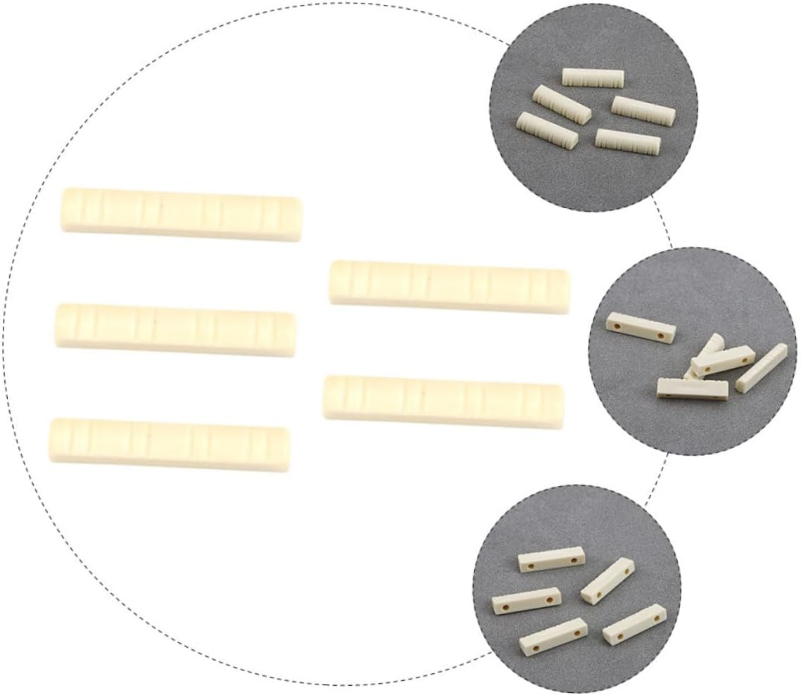 Ibasenice Guitar Bridge Nut 5Pcs Plastic 8-String Mandolin Nut Bass Musical Instrument Guitar Nut Blank image number 6