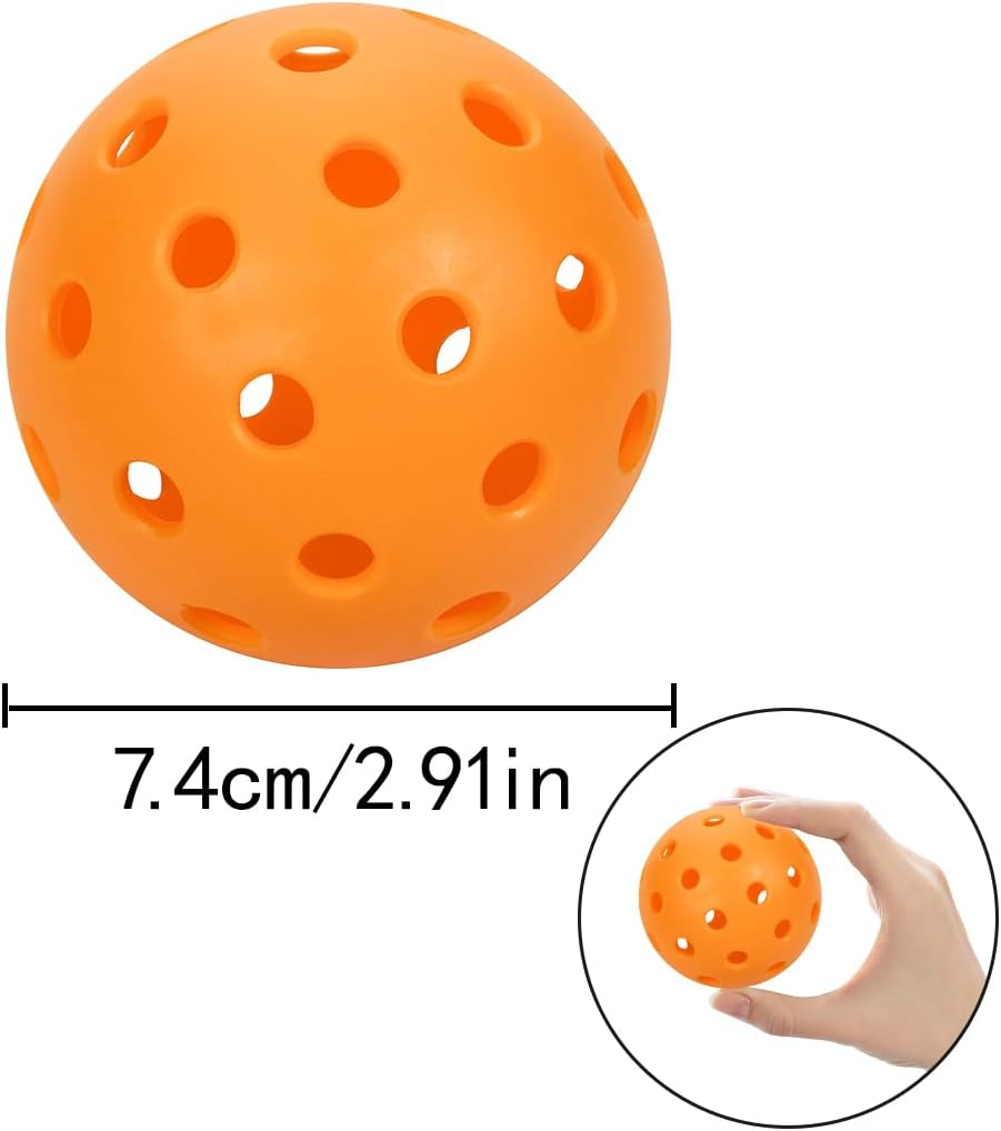 Pickleball Balls, 4 PCS Orange Plastic 40 Holes Practice Hollow Ball for Indoor, Outdoor (74Mm/2.91In) image number 1