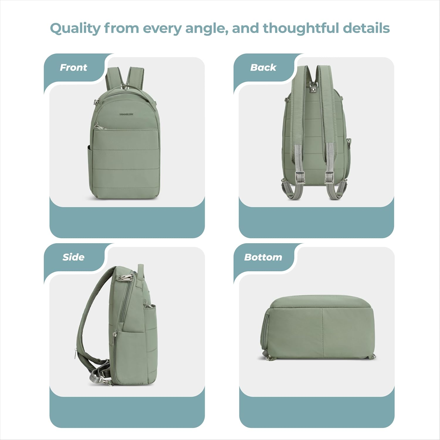 Travelon Anti-Theft Roam Convertible Backpack Sling - Glacier image number 5