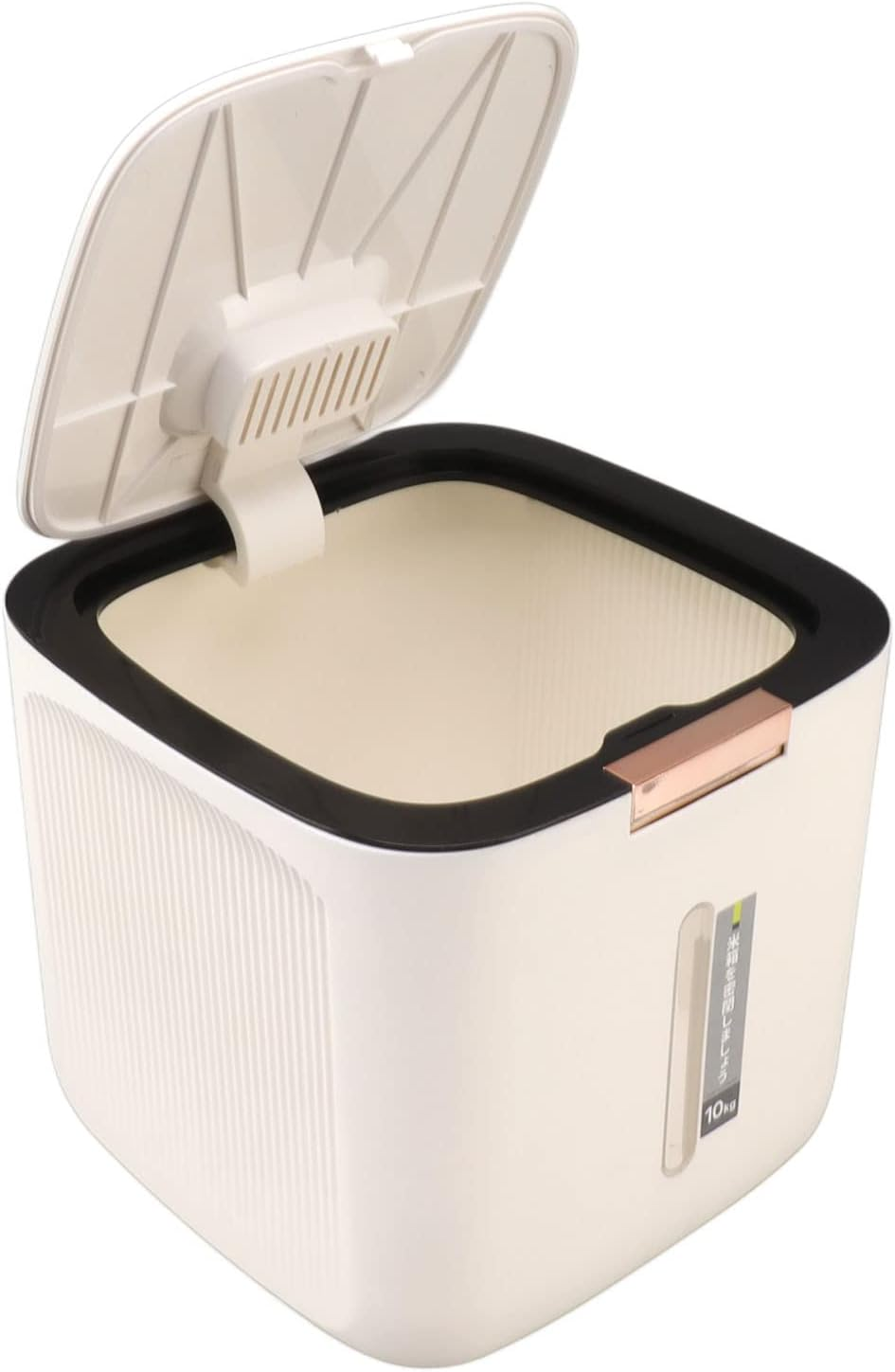 Airtight Rice Storage Container 22.0Lb Capacity Food Grade PP Thickened Sealed Grain Storage Drum with Measuring Cup and Lid - Kitchen Storage & Organisation (Black) image number 3