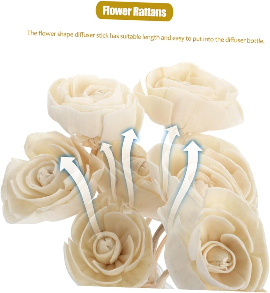 DOITOOL 30Pcs Elegant Flower Designed Scent Stick Aromatherapy for Essential Oils Home Fragrance Diffuser Sticks for Living Bathroom image number 2