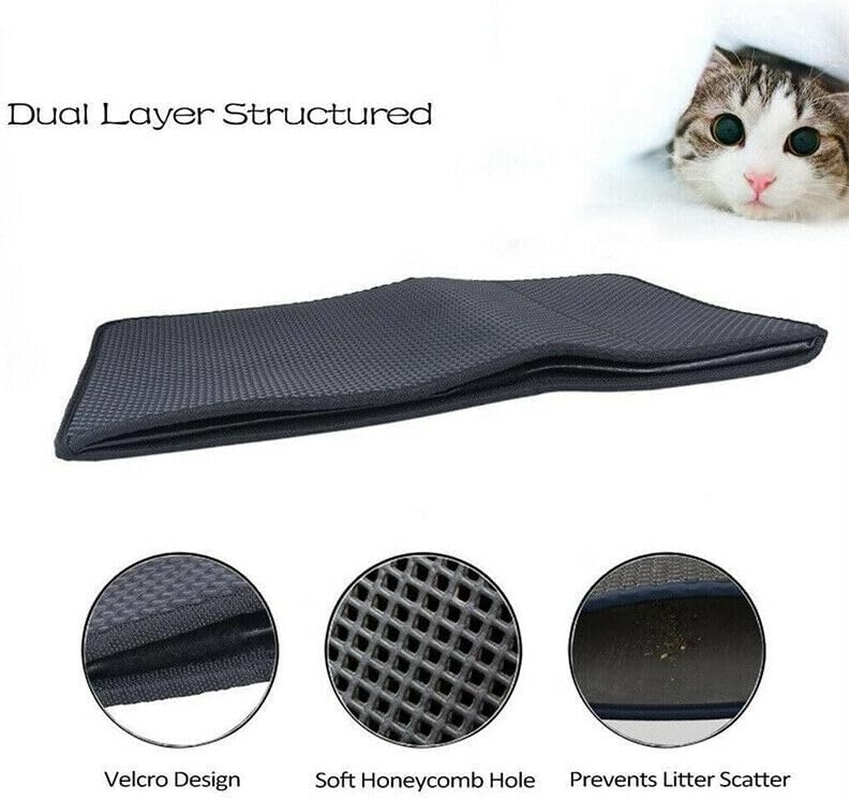 AIMALL Double-Layer Cat Litter Mat Waterproof Trapper Foldable Pad Pet Rug Home Urine - Efficient Urine & Litter Control image number 5