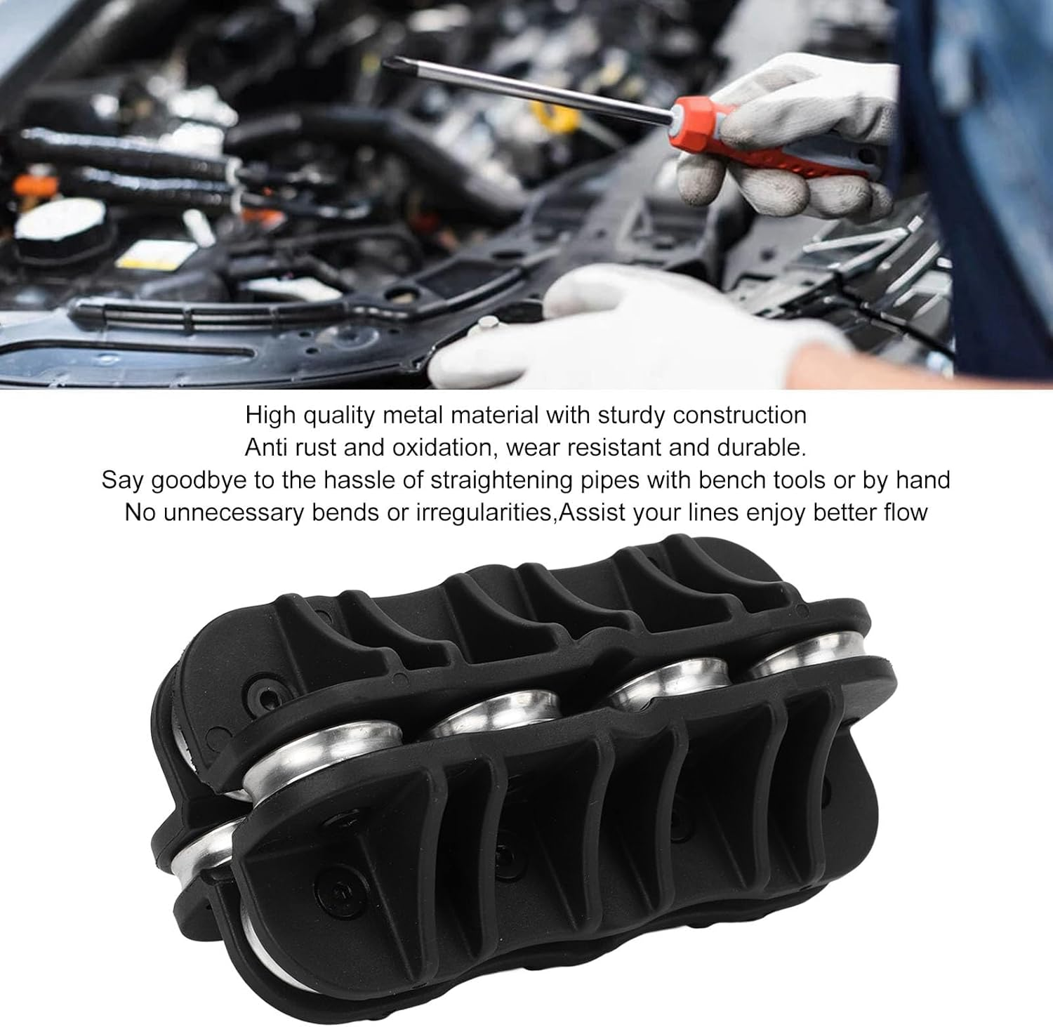 MUNEFE Handheld Tube Straightener, Portable Tube Straightening Tools, Metal Grip Tube Straightening Tool for Brake Fuel Systems Lines image number 3