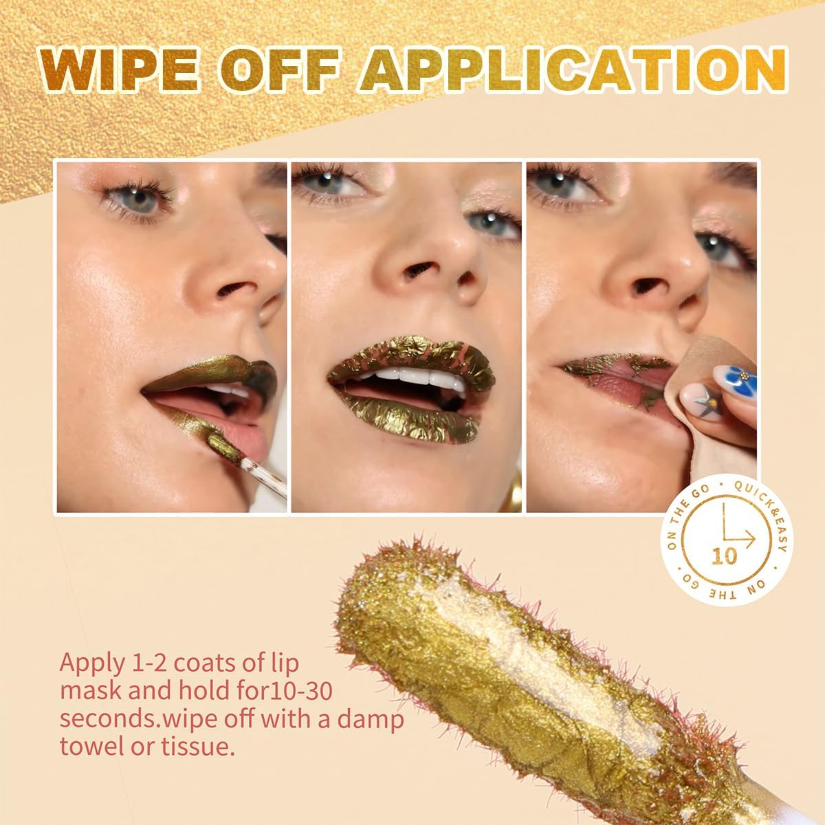 Lip Liner Peel off Lip Stain 24K Gold Wipe off Lip Stain Tattoo Long Lasting Waterproof Lip Tint for Women Girls,Detachable Lip Liner Pencil High-Pigment Lip Color,Smudge & Transfer Proof (02#Coffee) image number 6