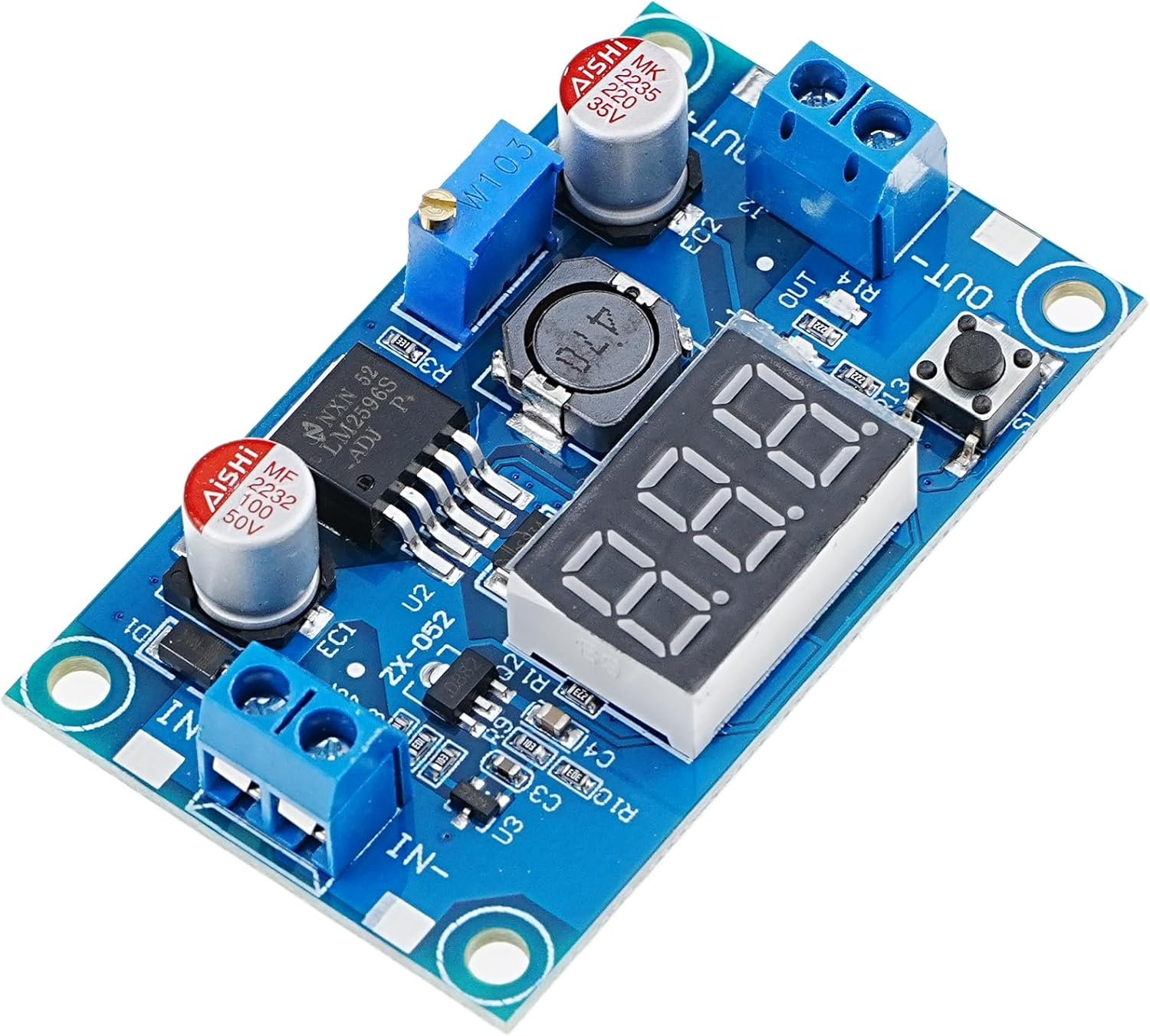 A-DIGISHUO 2Pcs LM2596 Adjustable with Display Buck Module (2Pcs Lm2596S with Display)