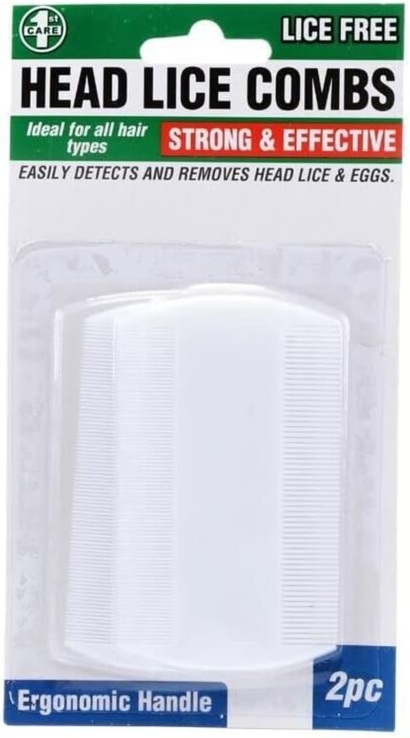 2Pc Head Lice & Egg Combs Plastic Flea Double Sided Nit Free Beauty Salon Hair image number 2