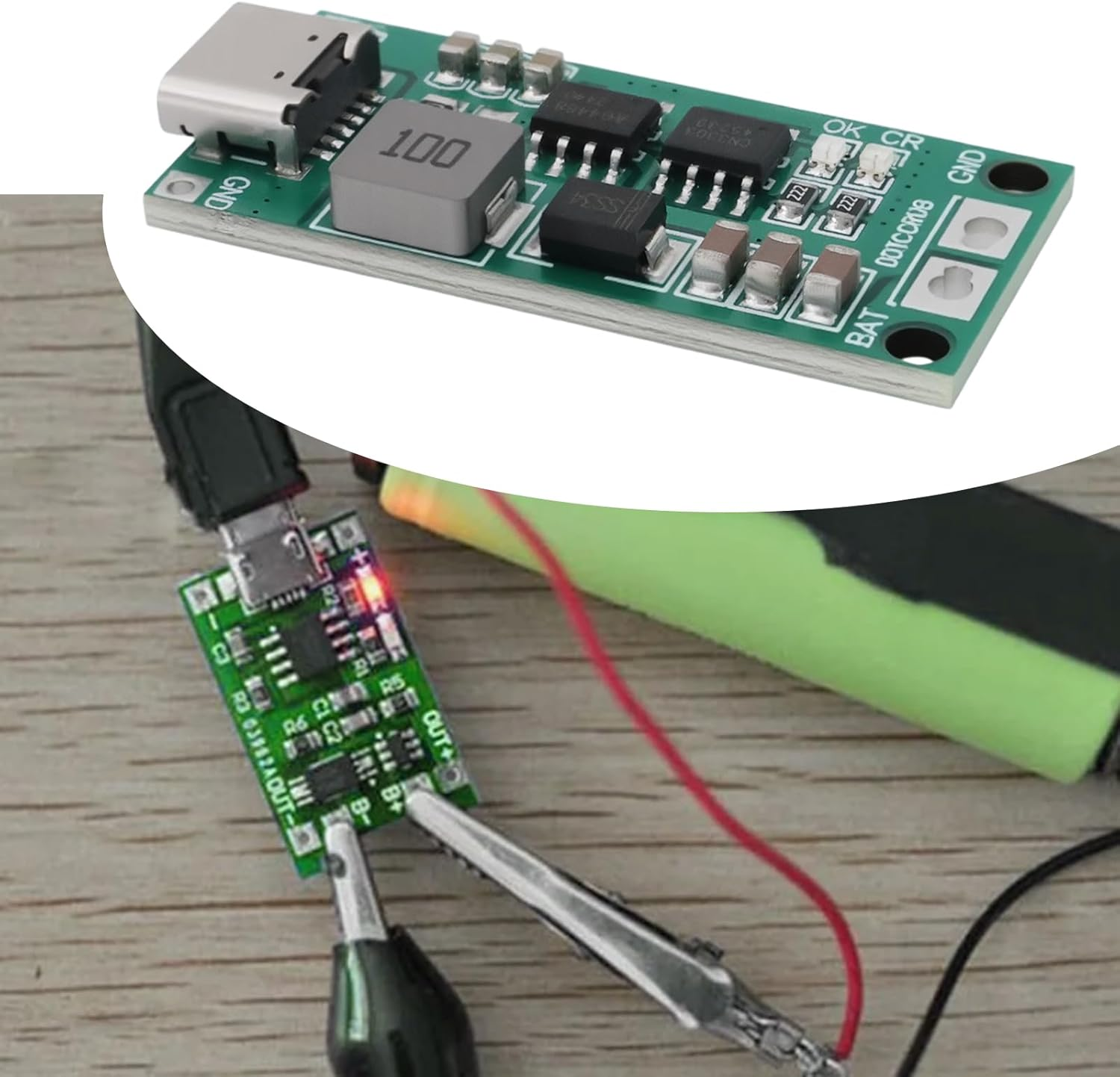 SING F LTD 4Pcs 3S 2A Lithium Battery Charging Board 12.6V USB C Step-Up Boost Module for Lithium Battery