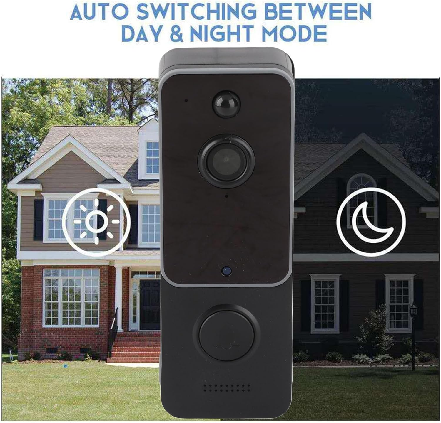 Smart Video Doorbell Camera 1080P HD Infrared Night2.4Ghz Wireless 2 Way, Black for Smart Home Security System with Aiwit App Connectivity image number 2
