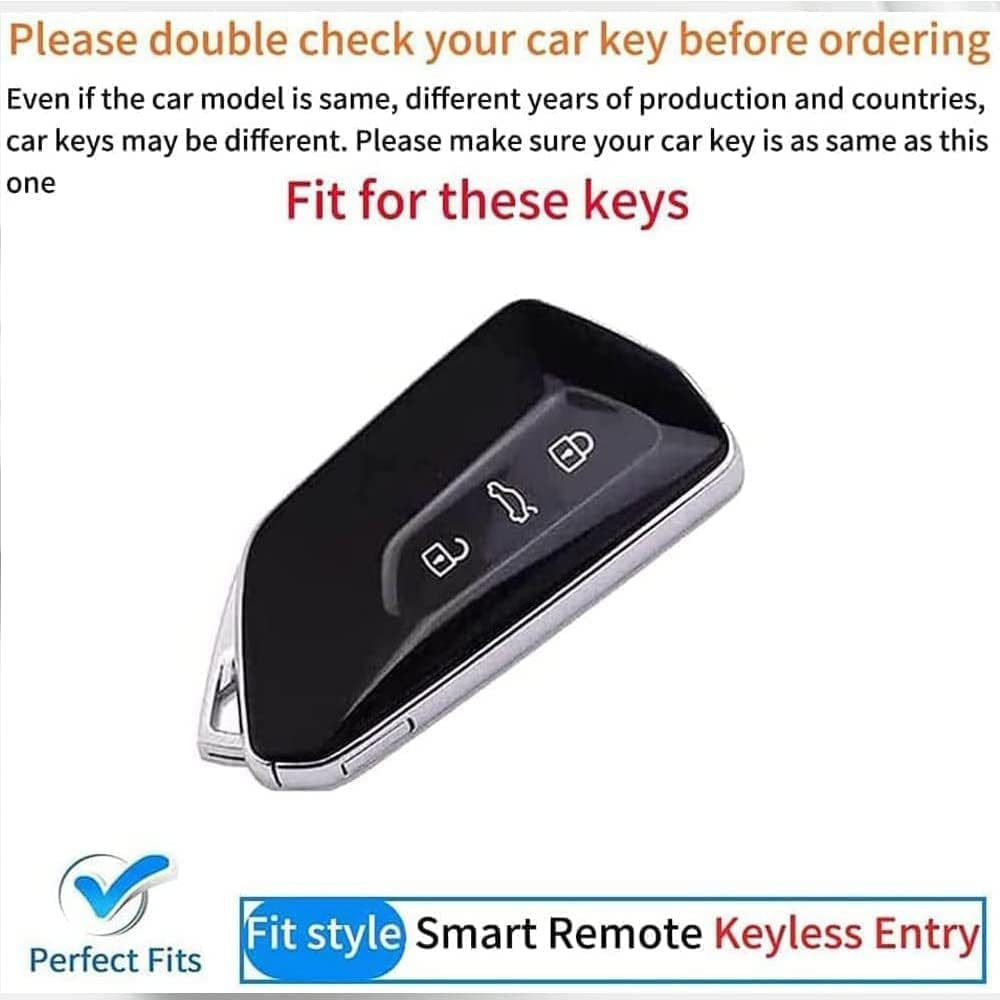 Plastic Car Key Fob Cover Fit for VW ID.3 ID.4 Golf 8 Seat Leon MK4 Tarraco Ateca Skoda Octavia Enyaq 2020-2021 Keyring Accessories Remote Key Case Key Holder Keychain Carbon Black - Carbon Blue image number 5