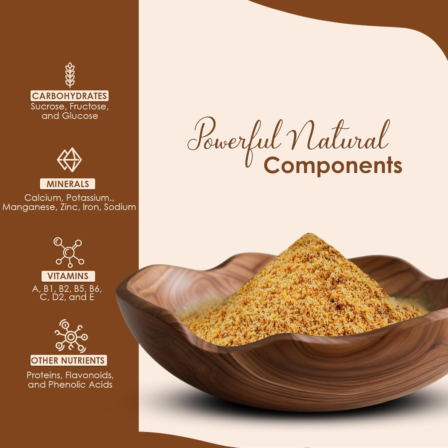 Mi Nature Jaggery Powder | Pure & Unrefined Farm Fresh Sugarcane Gur/Gud |Rich in Vitamins & Minerals |Natural Sweetener & Sugar Substitute| No Additive & Preservative |250G(8.81Oz) image number 3