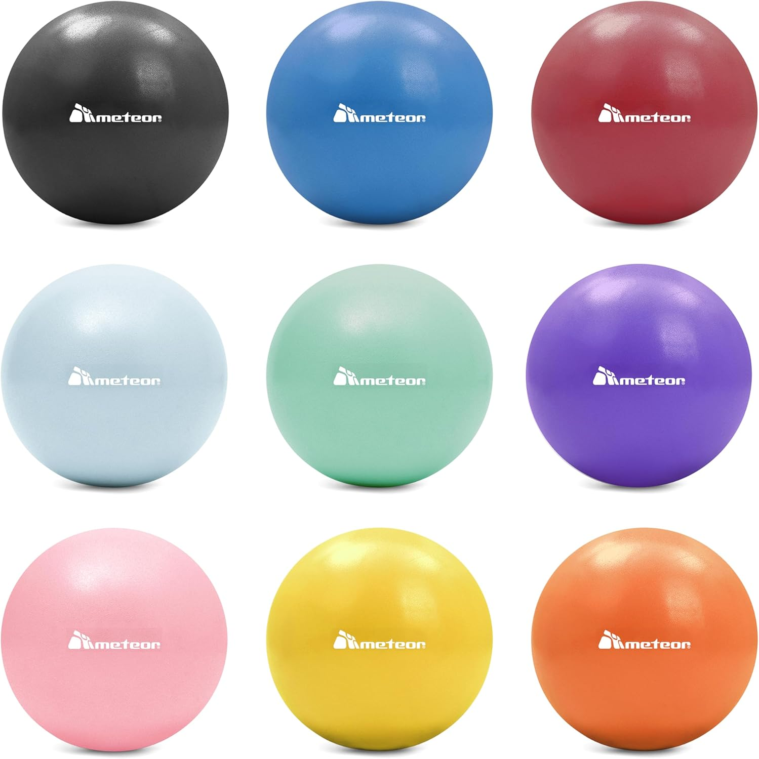Meteor Mini Anti-Burst Pilates Ball (25Cm) - Small Swiss Ball, Exercise Ball, Fitness Ball, Barre Ball - Ideal for Yoga, Pilates, Physiotherapy, Posture & Relaxation
