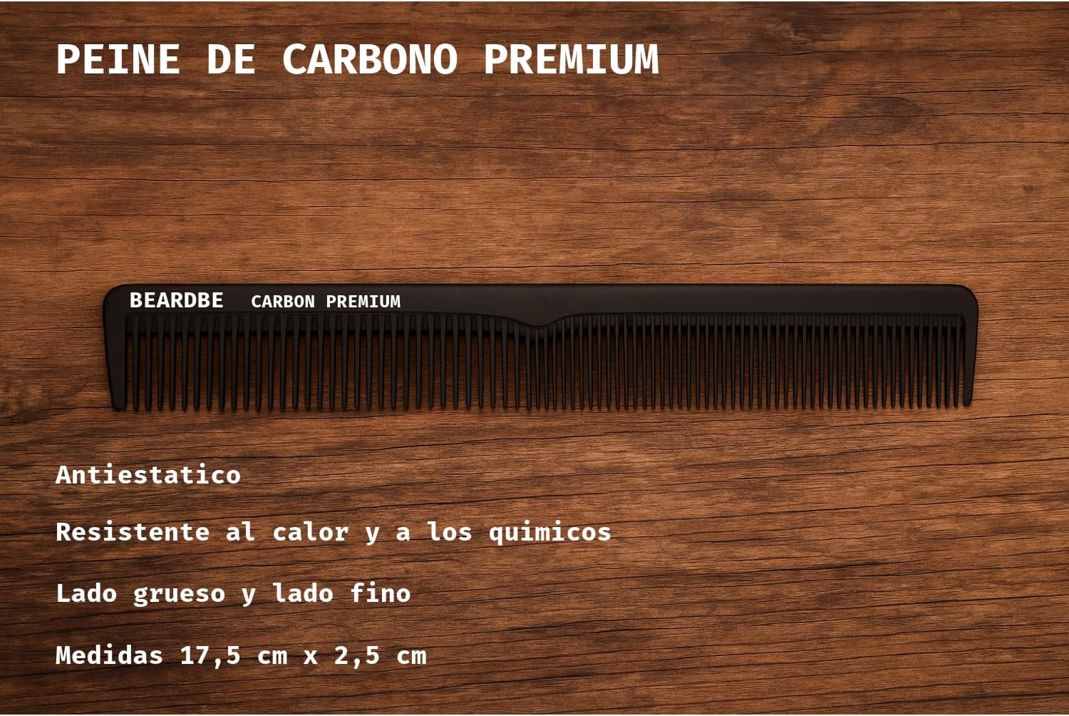 Beardbe Hair Comb, Unbreakable Premium Carbon Comb for Hair and Beard, Double-Sided Anti-Static Hair Comb for Men, Hair Comb - Hairstyle for Men and Women