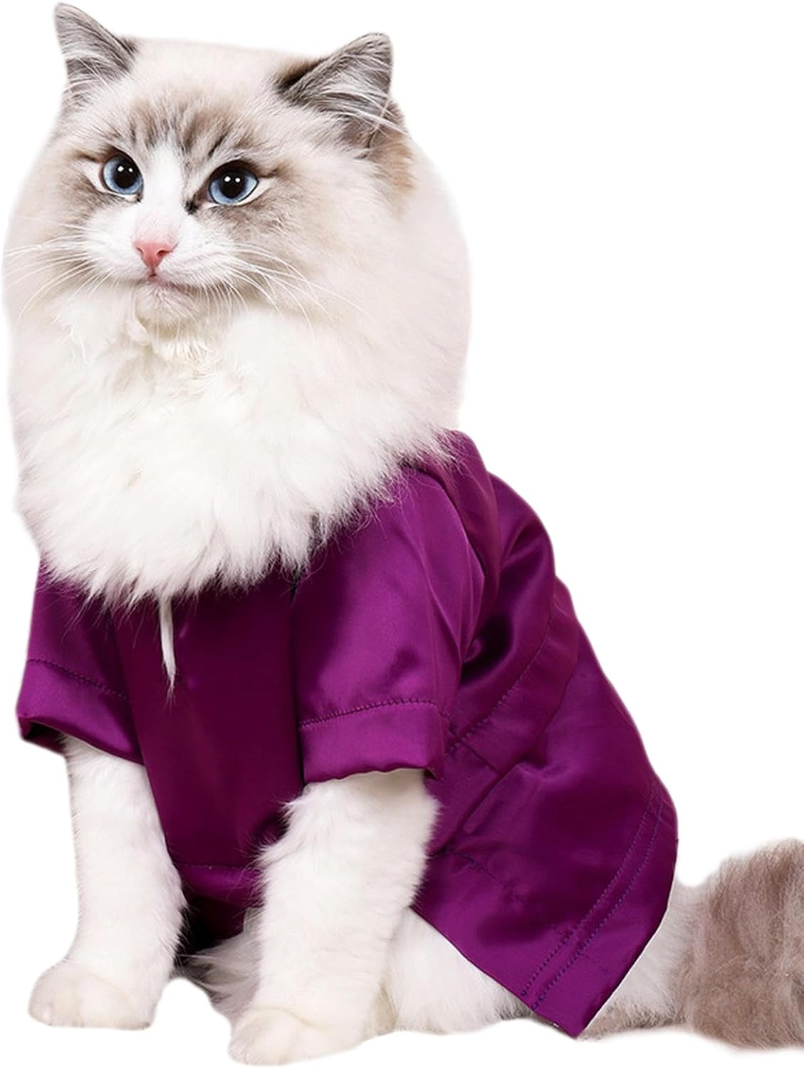 IUOUTG Summer Cat Shirts Cute Pullover Kitten T-Shirts with Sleeves Cool Breathable Pet Clothes Cat Pajamas Thin Cat Outfit for Male Female Cats All Season