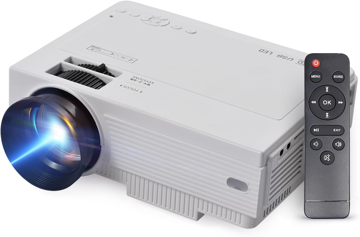 Eacam Mini Projector Support 210In Display Same Screen Technique Movie Projector Dual Speaker with Remote Control Support TV Box Computer Flash Disk TF Card for Home Theater Media Player image number 6