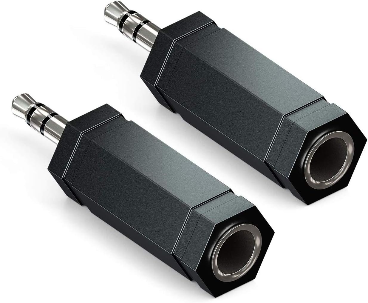 Deleycon Stereo Audio Jack Adapter 3.5 Mm Male to 6.3 Mm Female Hifi Jack Converter Adapter Plug Receiver Home Cinema Headphones Pack of 2 image number 1