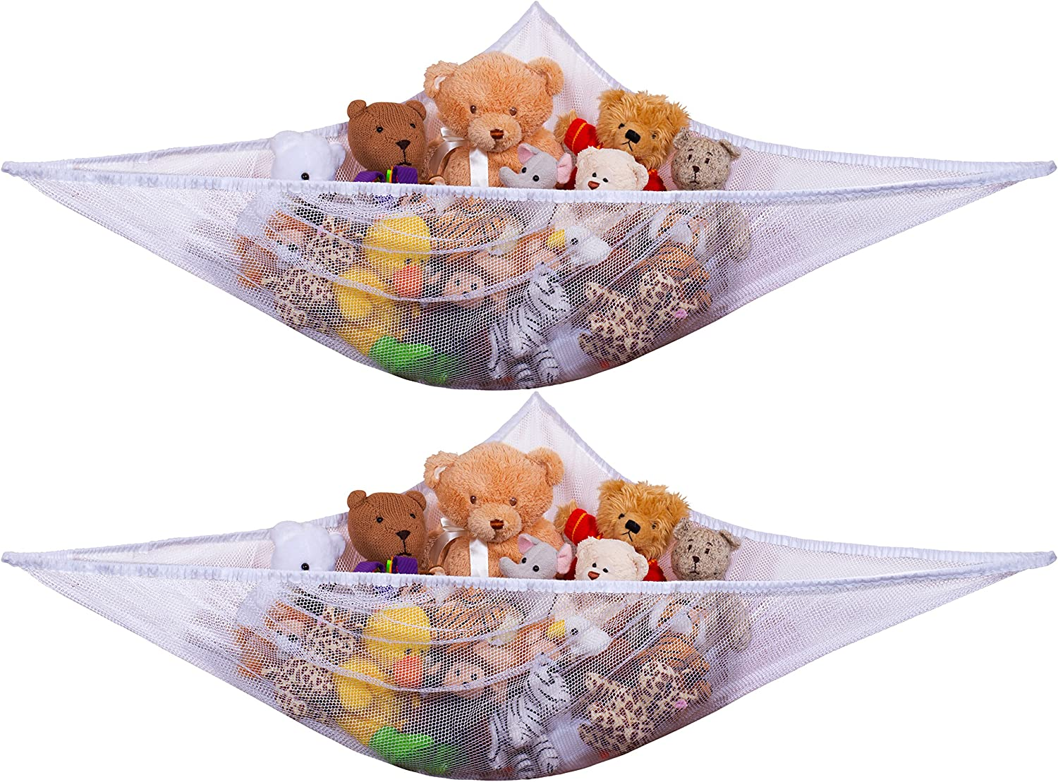 Jumbo Toy Hammock -2PACK- Organize Stuffed Animals or Children'S Toys with This Mesh Hammock. Looks Great with Any D&eacute;cor While Neatly Organizing Kid'S Toys and Stuffed Animals. Expands to 5.5 Feet.