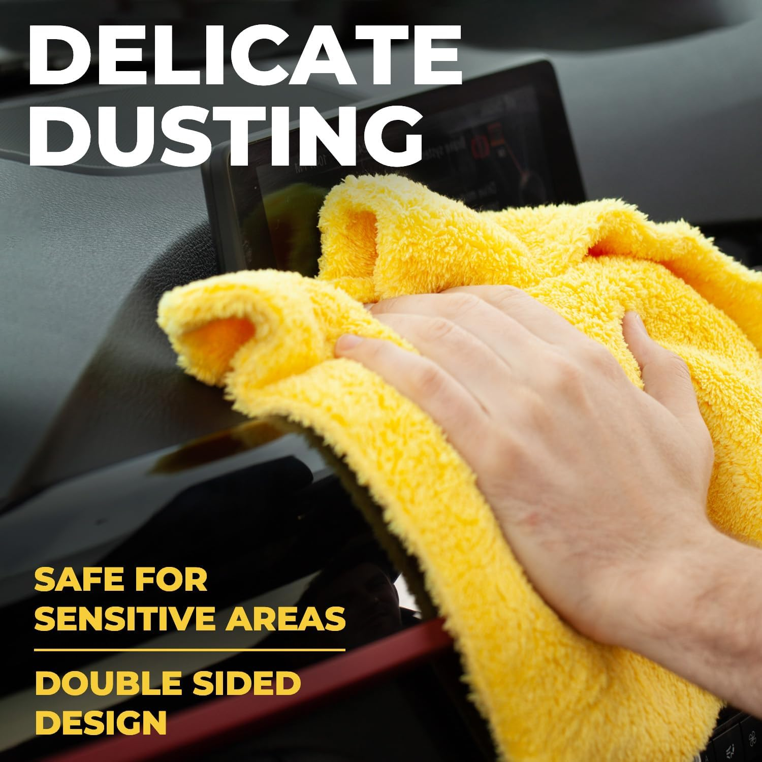 Microfiber Towels for Cars - Edgeless Microfiber Towel - Compact 12"X12" Car Drying Towel - 540Gsm - Microfiber Cleaning Cloth for Cars - Car Wash Stuff - 6 Pack image number 5