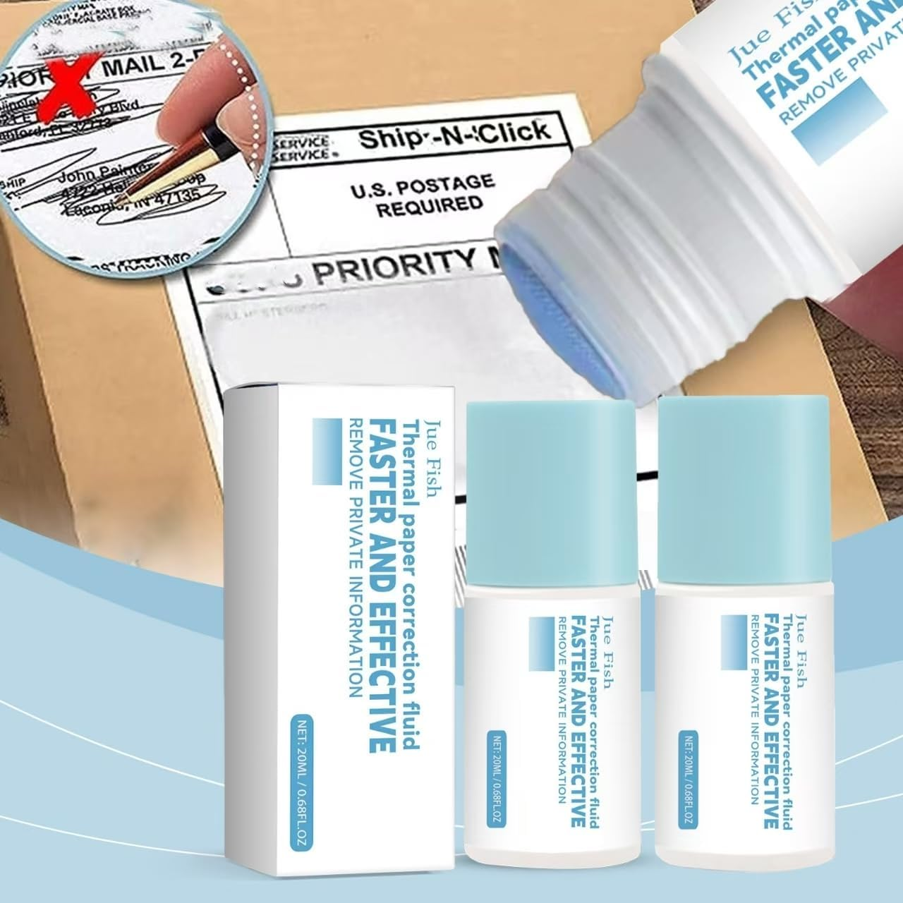 Privacy Protection Roller Stamp, Confidential Information Blocker, Portable Security Ink Wiper, 2-Pack image number 5