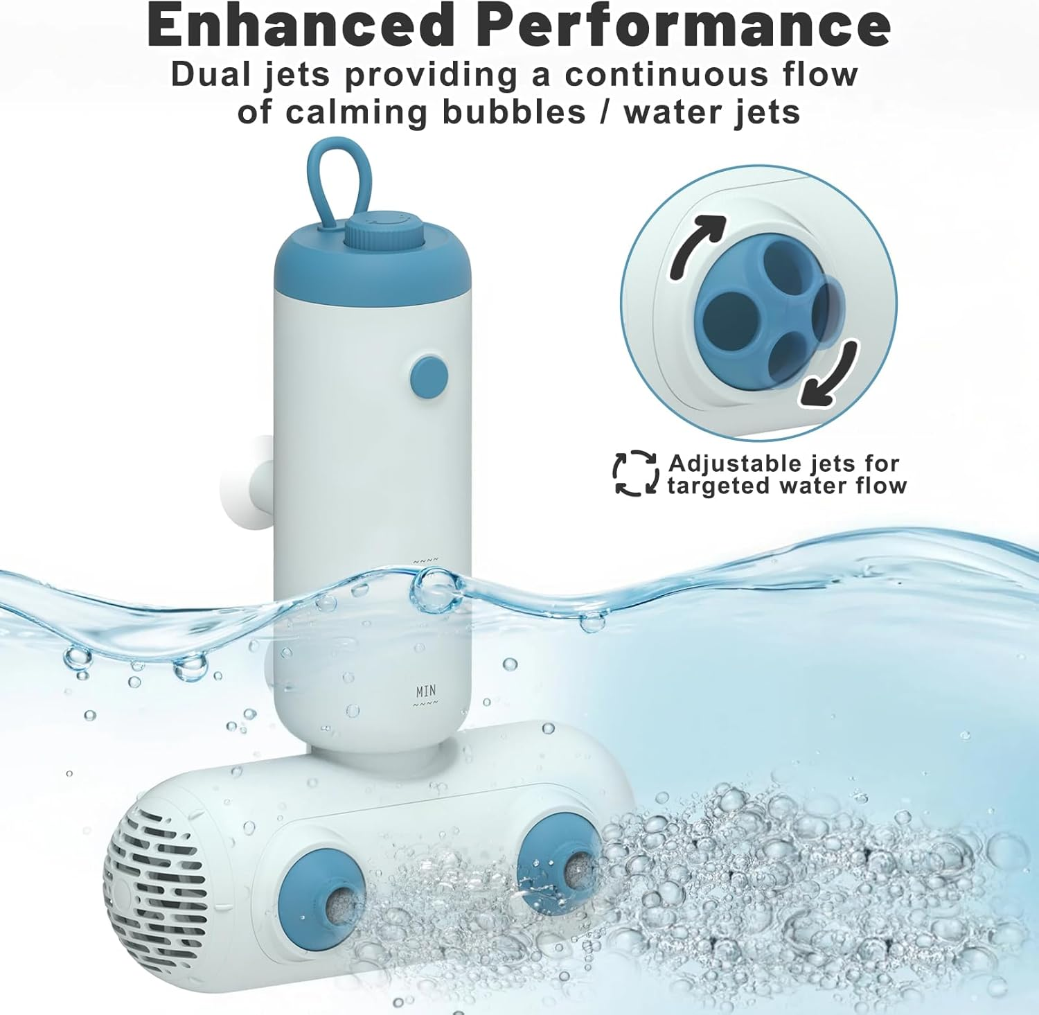 Eazy2Hd Bath Jets for Tub, Portable Bath Spa with Dual Jets for Bathtub, Bubble Bath Massage at Home Spa, Bath Accessories for Women, Men Relaxing Daily Use