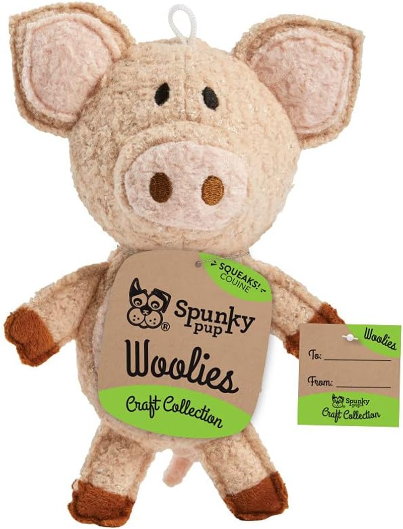 Spunky Pup Woolies Mini Frog Dog Squeaky Plush Toy image number 2