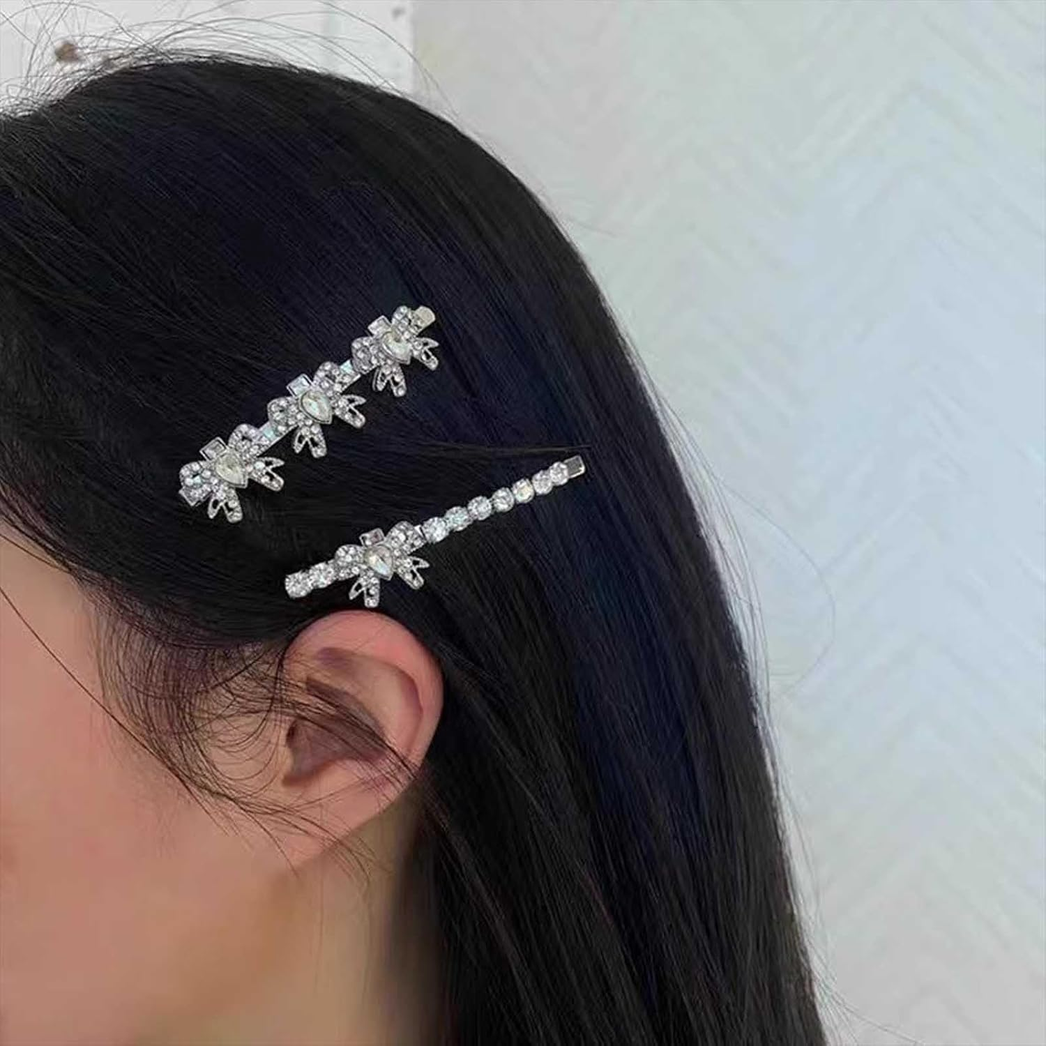 Butterfly Hair Clip for Women Crystal Butterfly Hair Pins Silver Butterfly Hair Barrettes Paved Butterfly Decorative Hairpin Accessories for Teen Girls Gifts (Style:A) image number 4