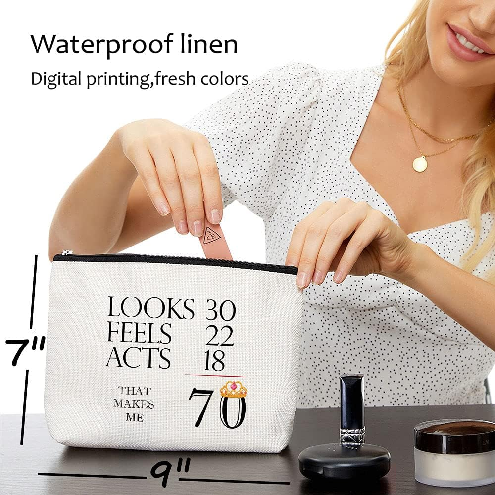 Blue Leaves Birthday Gifts for Women,Mom,Grandma,Wife, Birthday Gifts Ideas, Fun Makeup Bag Gifts, Multicolor000070-3, 9&Prime;W X 7&Prime;H image number 5