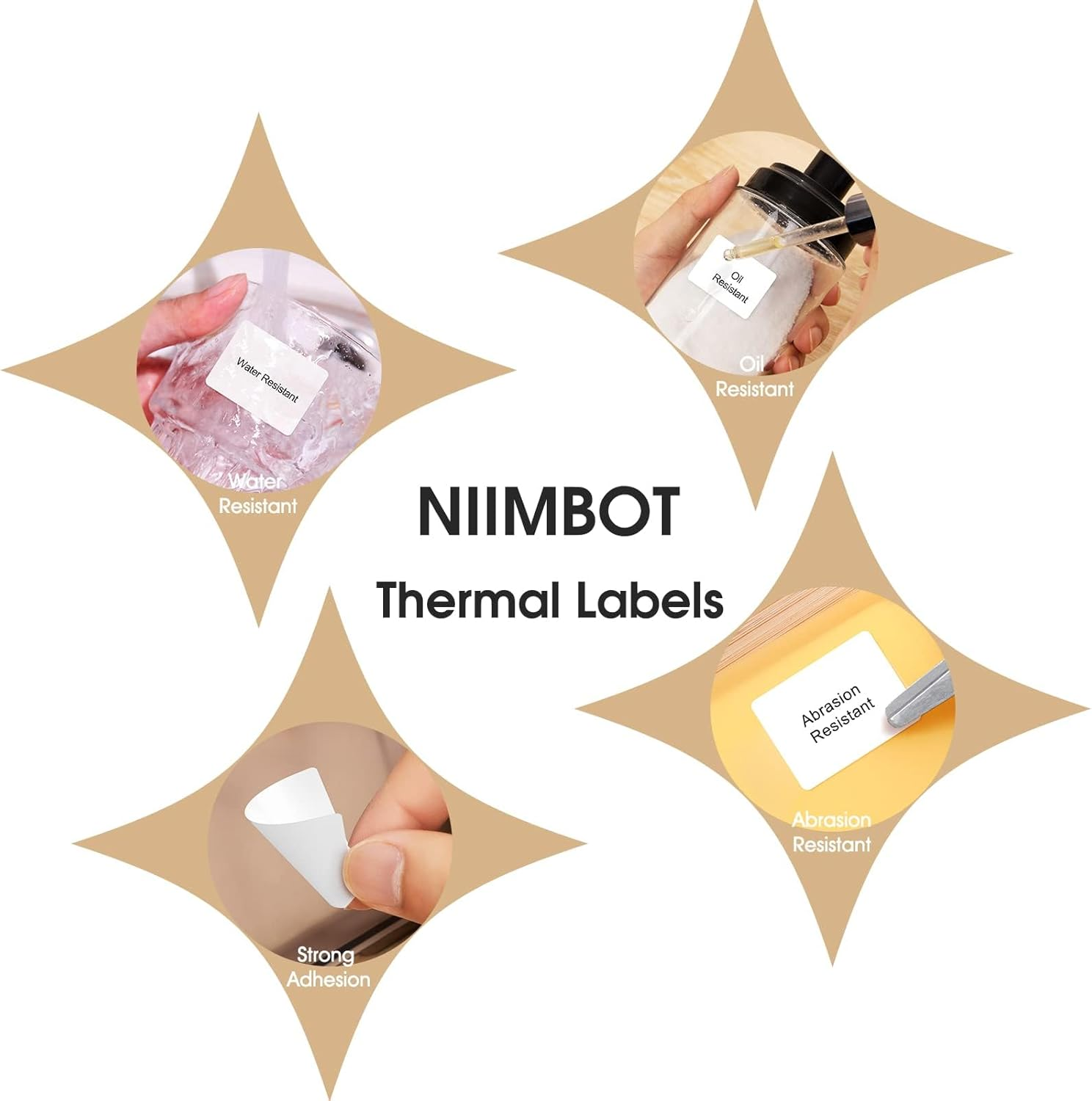 NIIMBOT B21 B3S Labels, 1.57'' X 1.18'' (40X30Mm) Thermal Sticker Label, Waterproof, Oil-Proof and Tear-Proof NIIMBOT Labels, 1 Roll of 230 Self-Adhesive Thermal Labels (White)