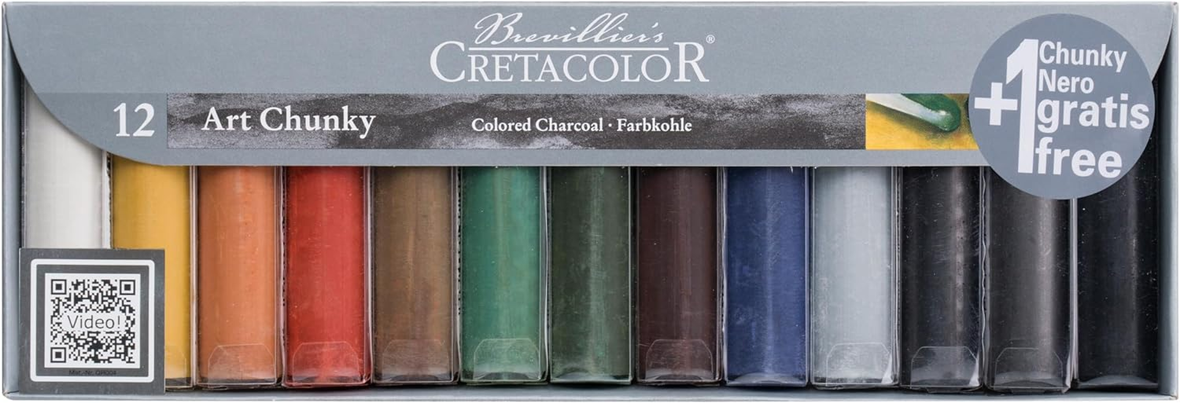 Cretacolor Art Chunky Charcoal Sticks, 12 Assorted Colours image number 1